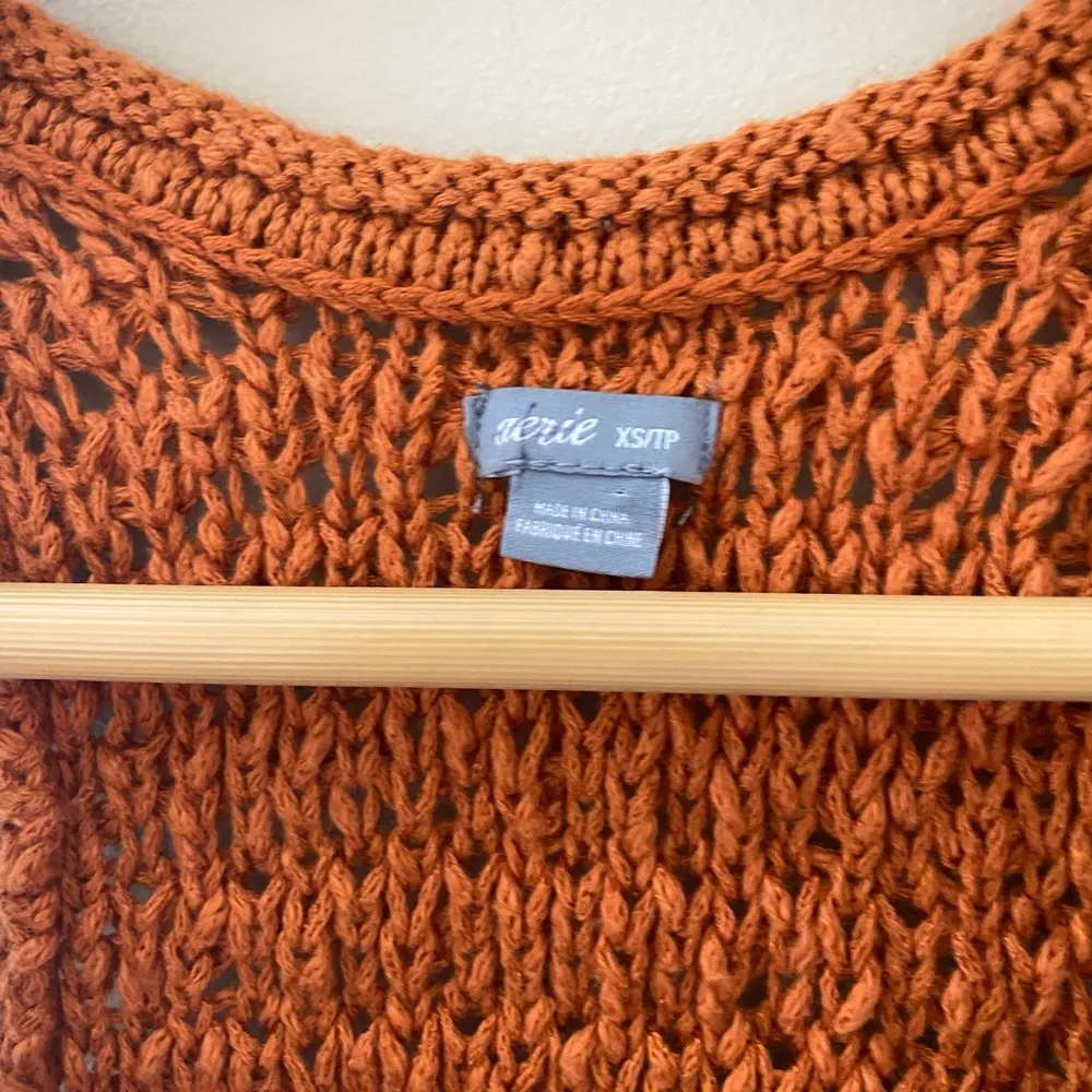 Women’s Aerie Burnt Orange Crochet Tank Top Size XS - Image 4