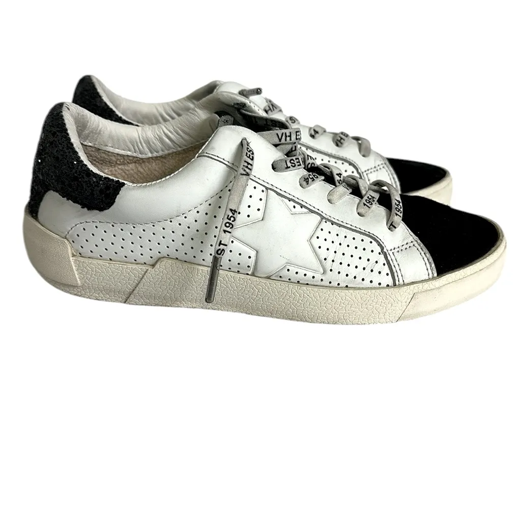 Vintage Havana White Star Black Suede Toe Sequin Heel Rollin 3 Sneakers Size 8.5 - Image 3