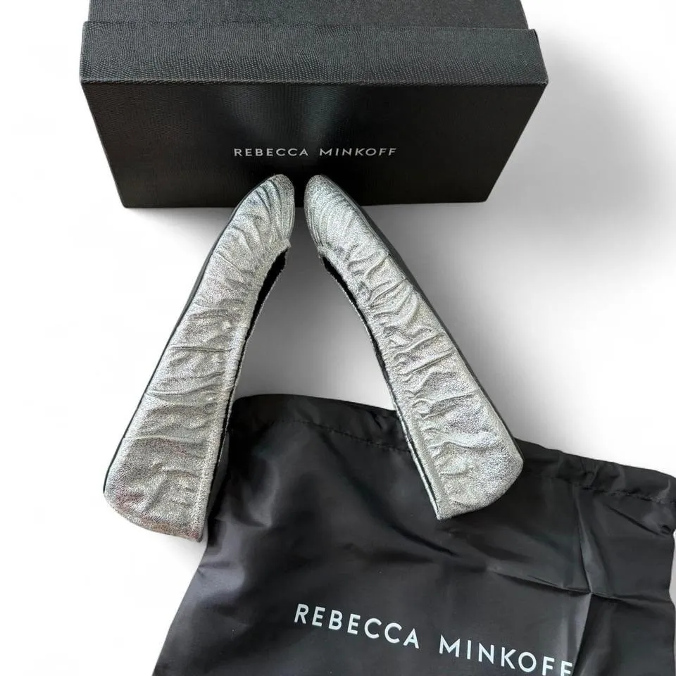 Rebecca Minkoff  Ruched Metallic Ballet Flat - Image 3