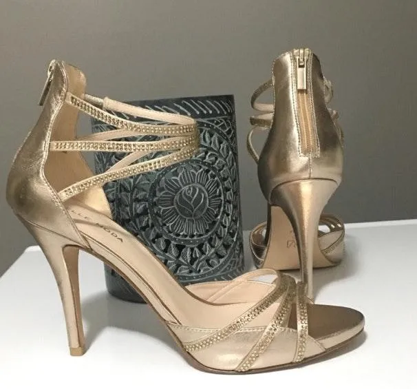 Pelle  Champagne Open-Toe Heels - Image 2