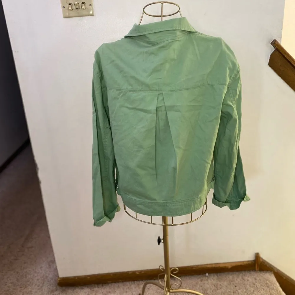 NWT Treasure & Bond jacket in green basil size  XXS 100% cotton - Image 9