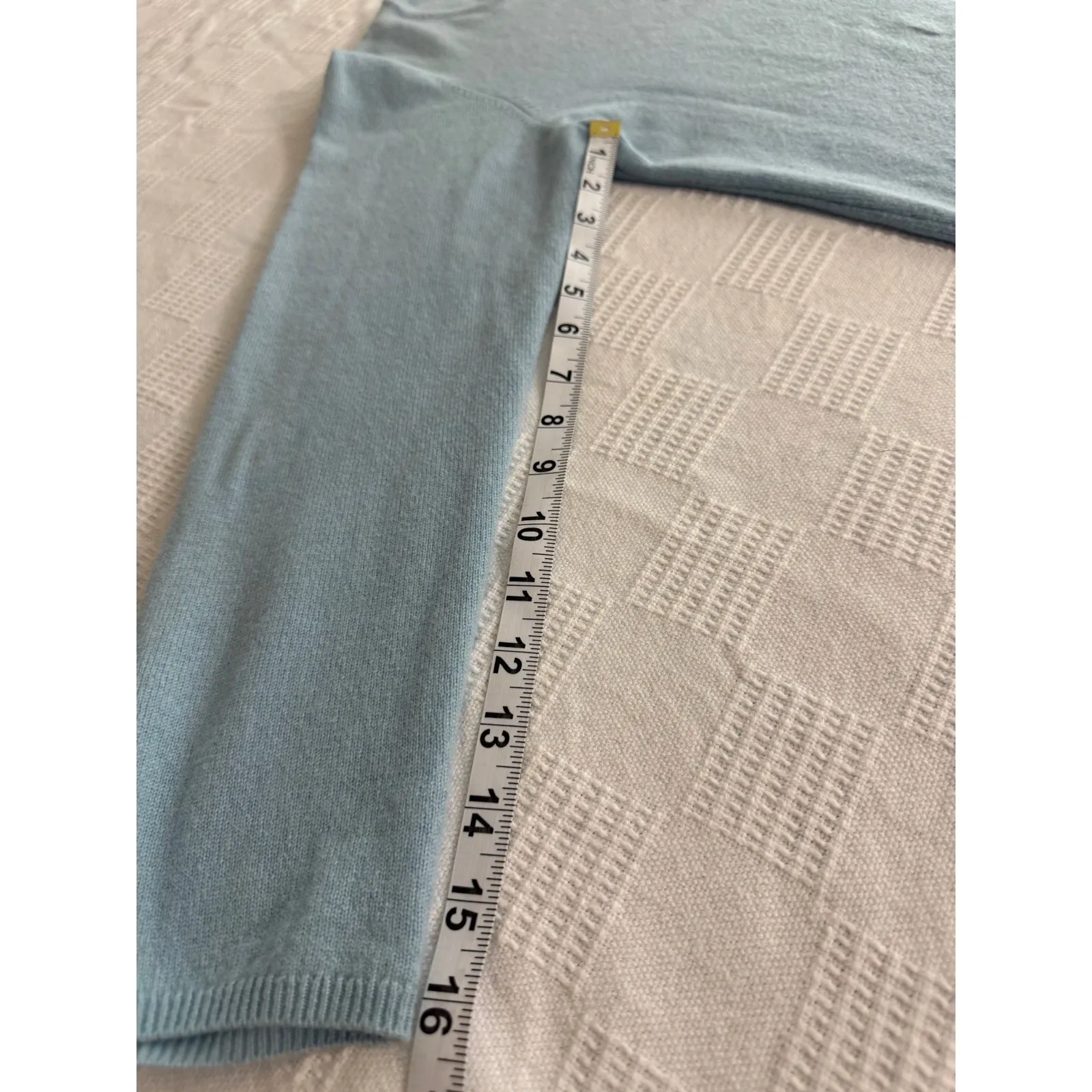 Charter Club Cashmere Light Blue Crewneck Soft Minimalist Quiet Luxury L SOFT - Image 5