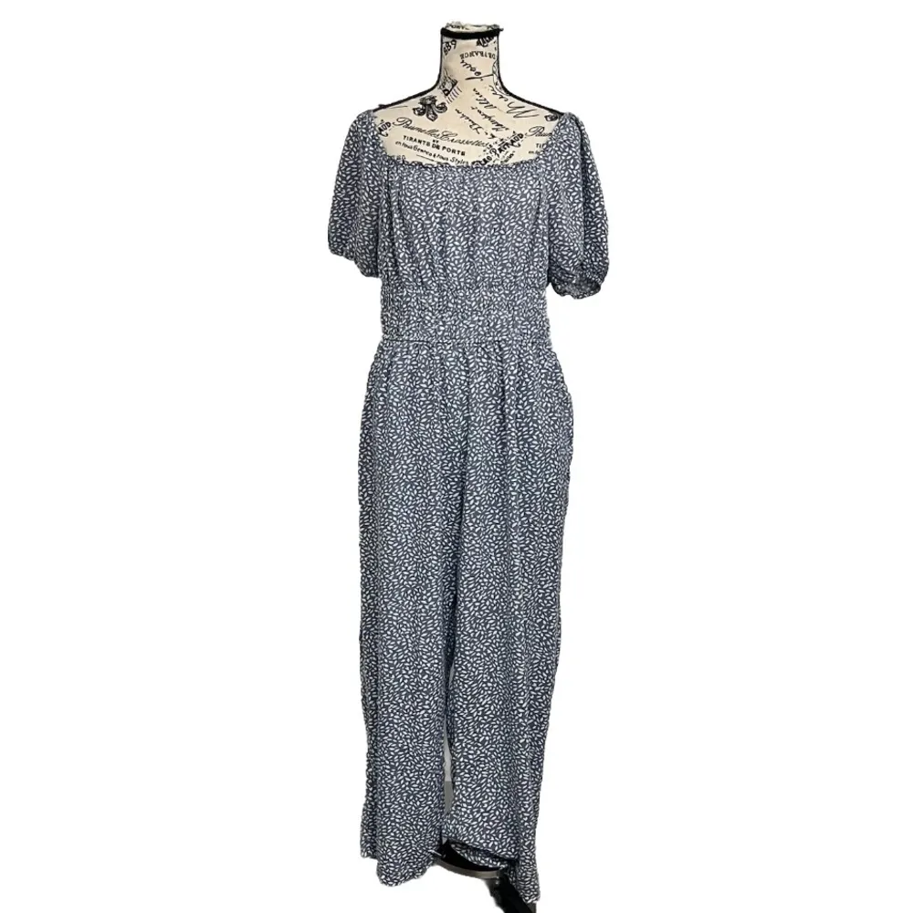 Sincerely Jules Women Jumpsuit L Boho Peasant Coastal Preppy Casual Cottegecore Blue Size L - Image 2