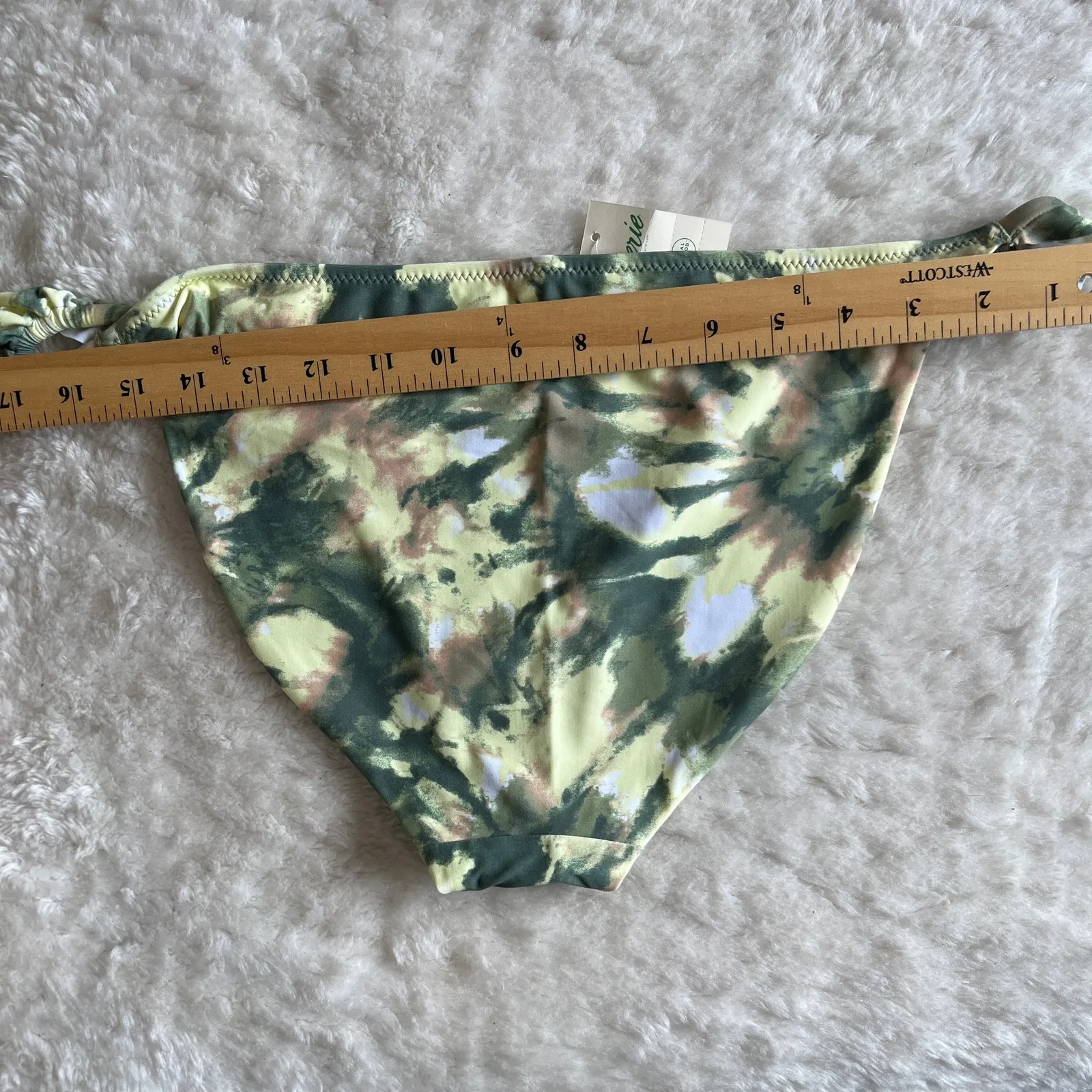NWT Aerie | Abstract Green Floral Ruffle Side Bikini Tankini Bottoms | Size L - Image 9