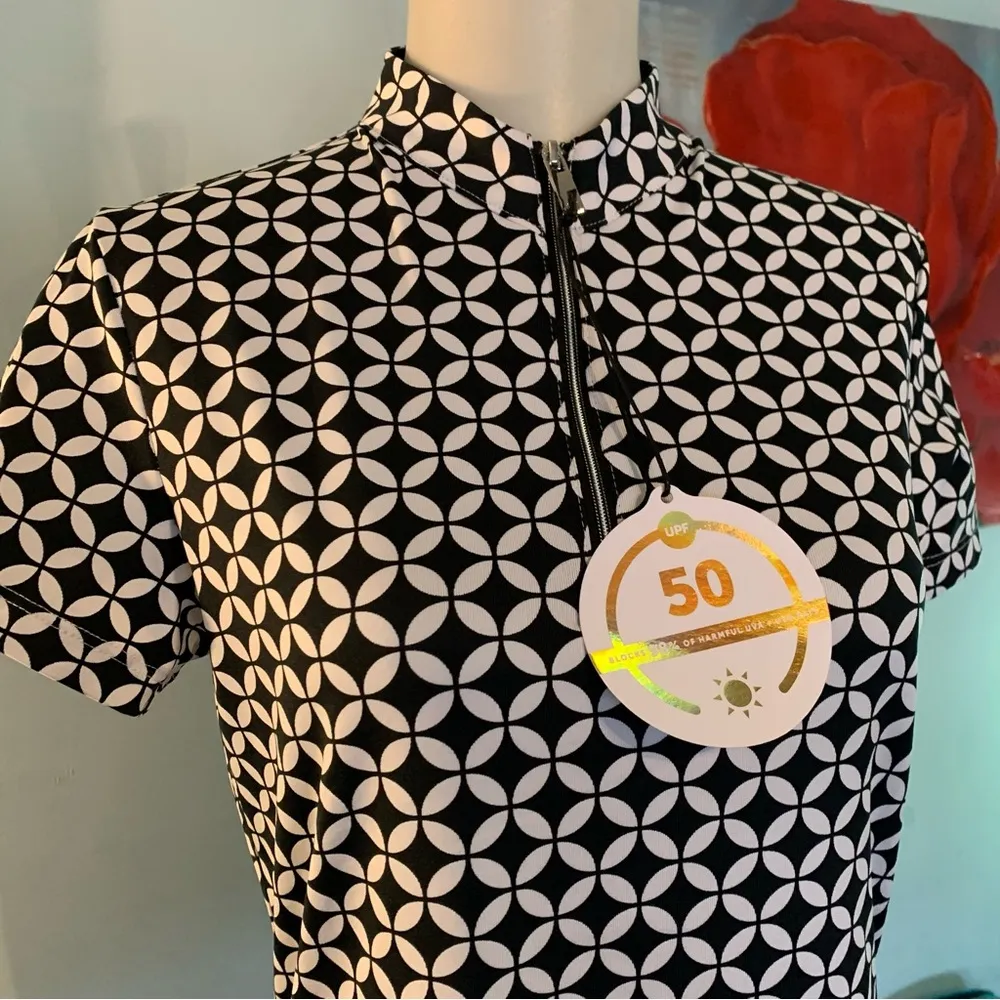 New Tail White Label Womens Pickleball Top Size XS Black White UPF 50 Golf NWT - Image 2