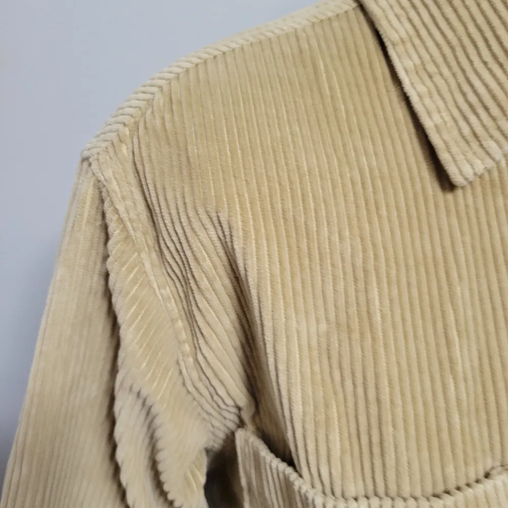 Limited Chinos tan chunky corduroy zip front shacket size small - Image 2