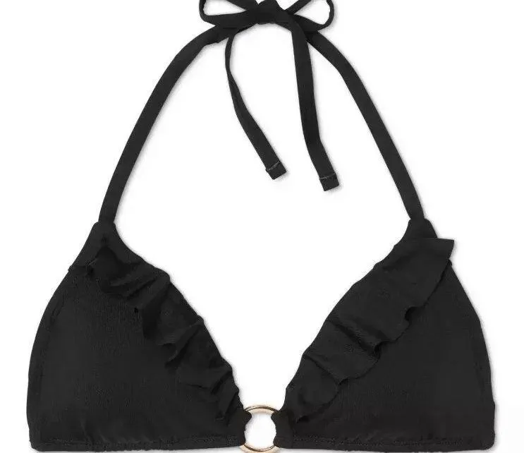 Women's  Ring-Front Ruffle Bikini Top, Medium - New! - Image 7