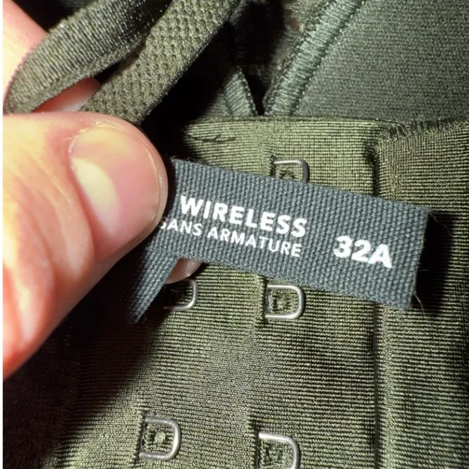 Aerie Real Power Wireless Olive Green Floral‎ Lace Bra Sz 32A NEW - Image 3