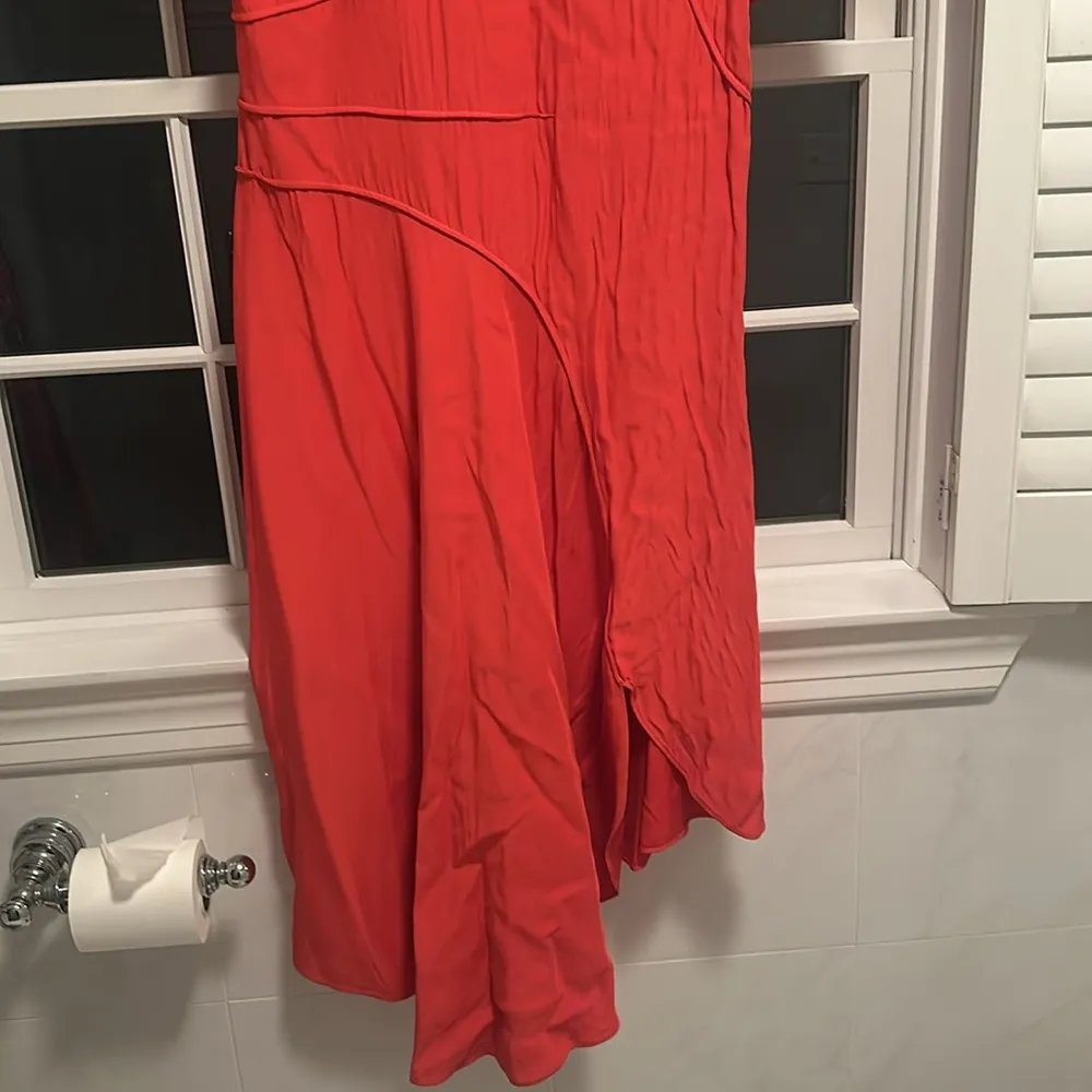Cedric Charlier size 12 short sleeved dress red needs sleeve hem sewn - Image 7