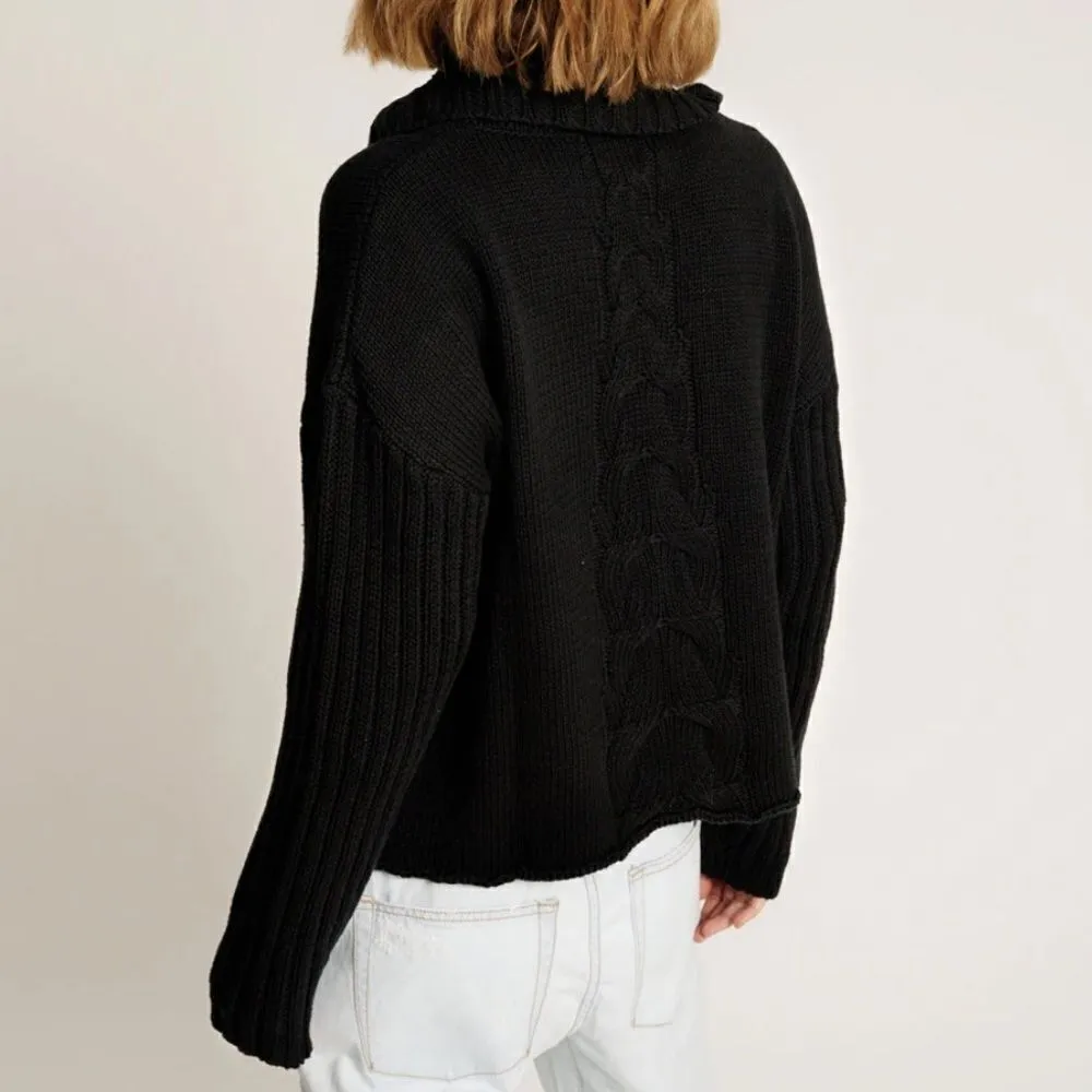 Revolve One Teaspoon Black Turtleneck Oversized Sweater(Size XS) - Image 2