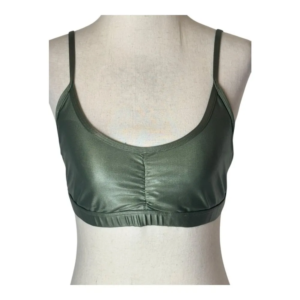 Koral Sports Bra‎ Women Small Olive Green Element Shimmer Strappy Yoga Athletic - Image 6