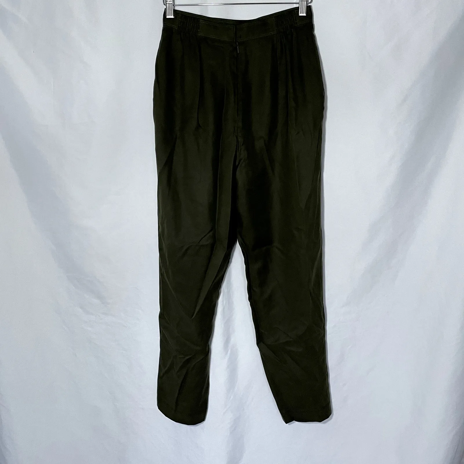 Dana Buchman 100% silk women's size 10 vintage straight leg pants back zip - Image 5