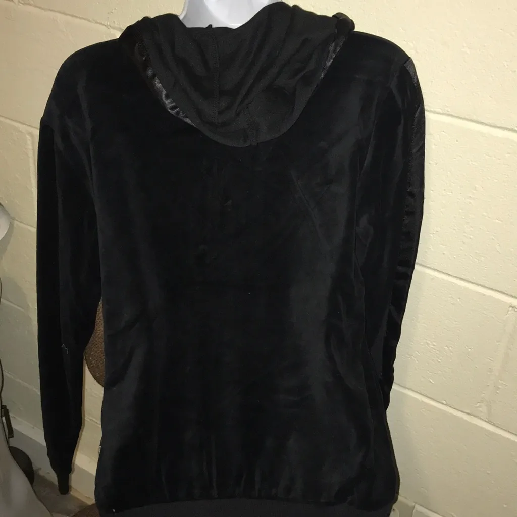 NWT Joe Boxer black velour track suit hoodie size L - Image 5