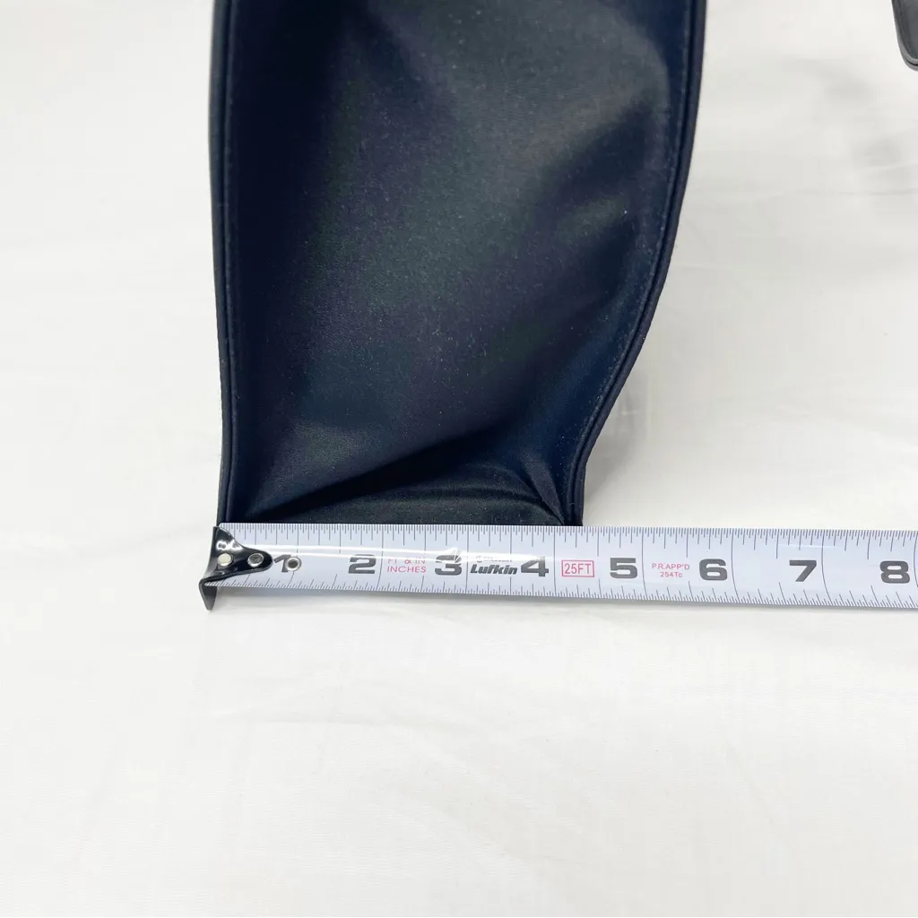 Nordstrom “Live For Beauty”Purse Bag Black Pink Satin Lining Vintage - Image 15