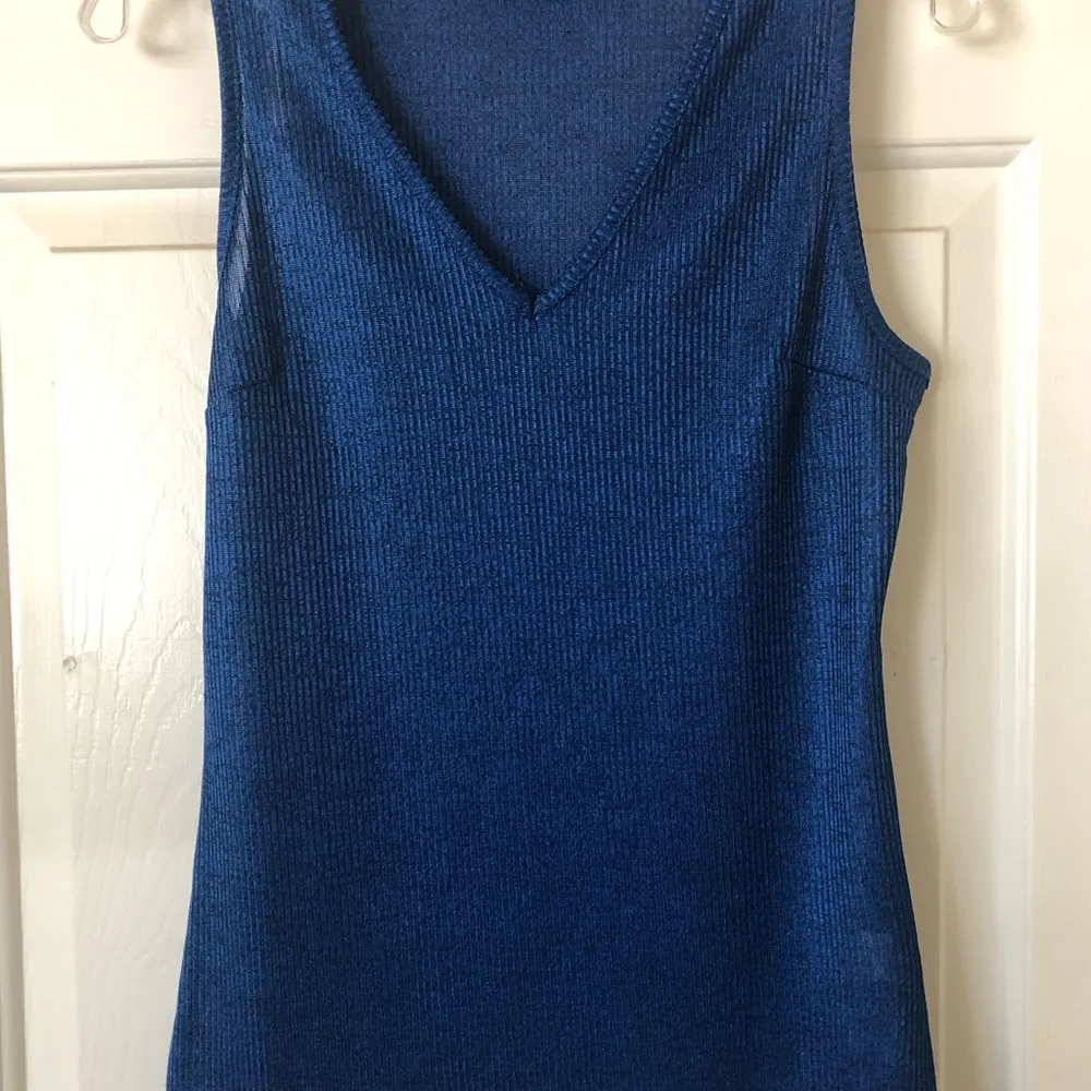 Candie’s Ribbed Sleeveless Choker Tank Royal Blue L - Image 9