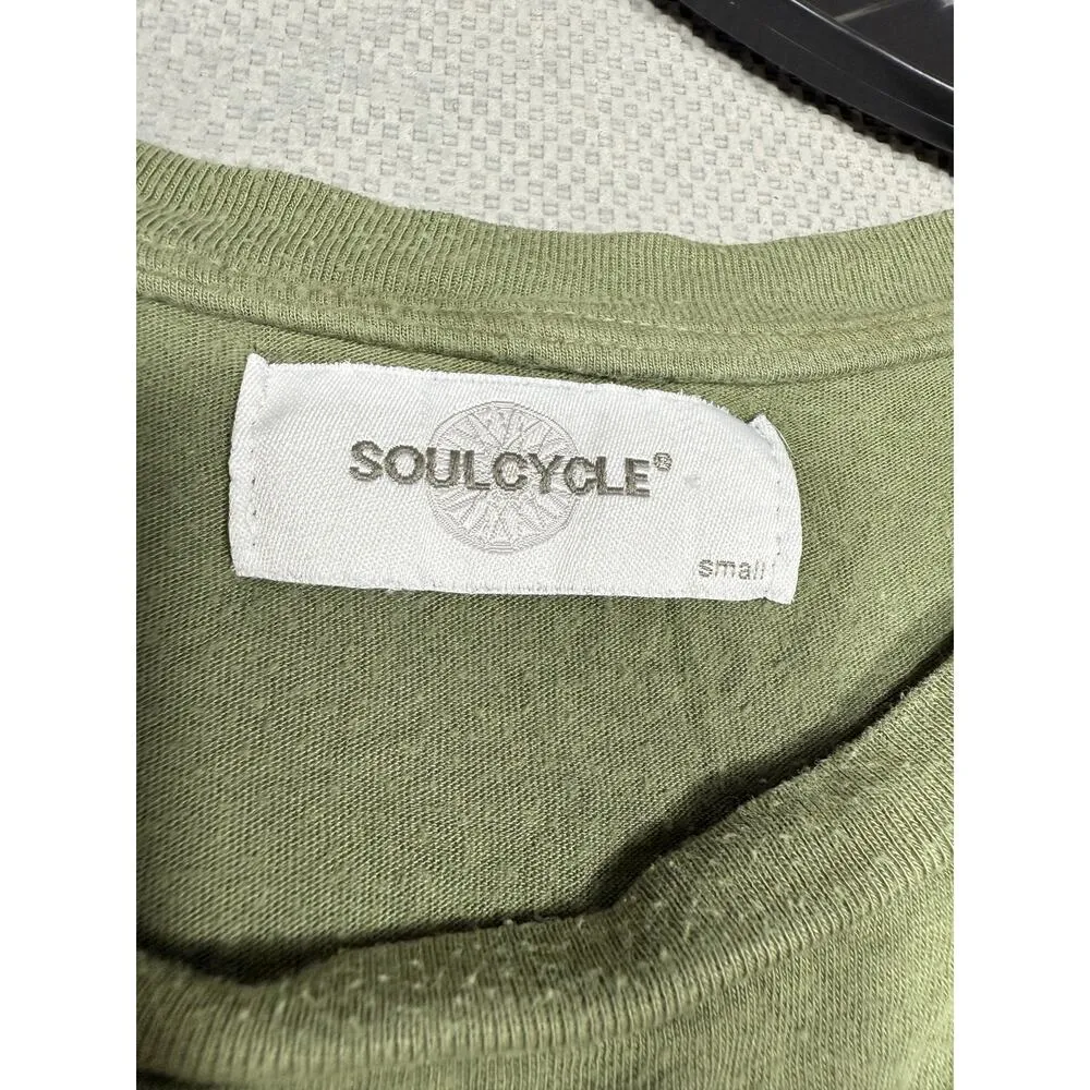 SoulCycle Green Distressed Muscle Tank Top Size Small - Image 4