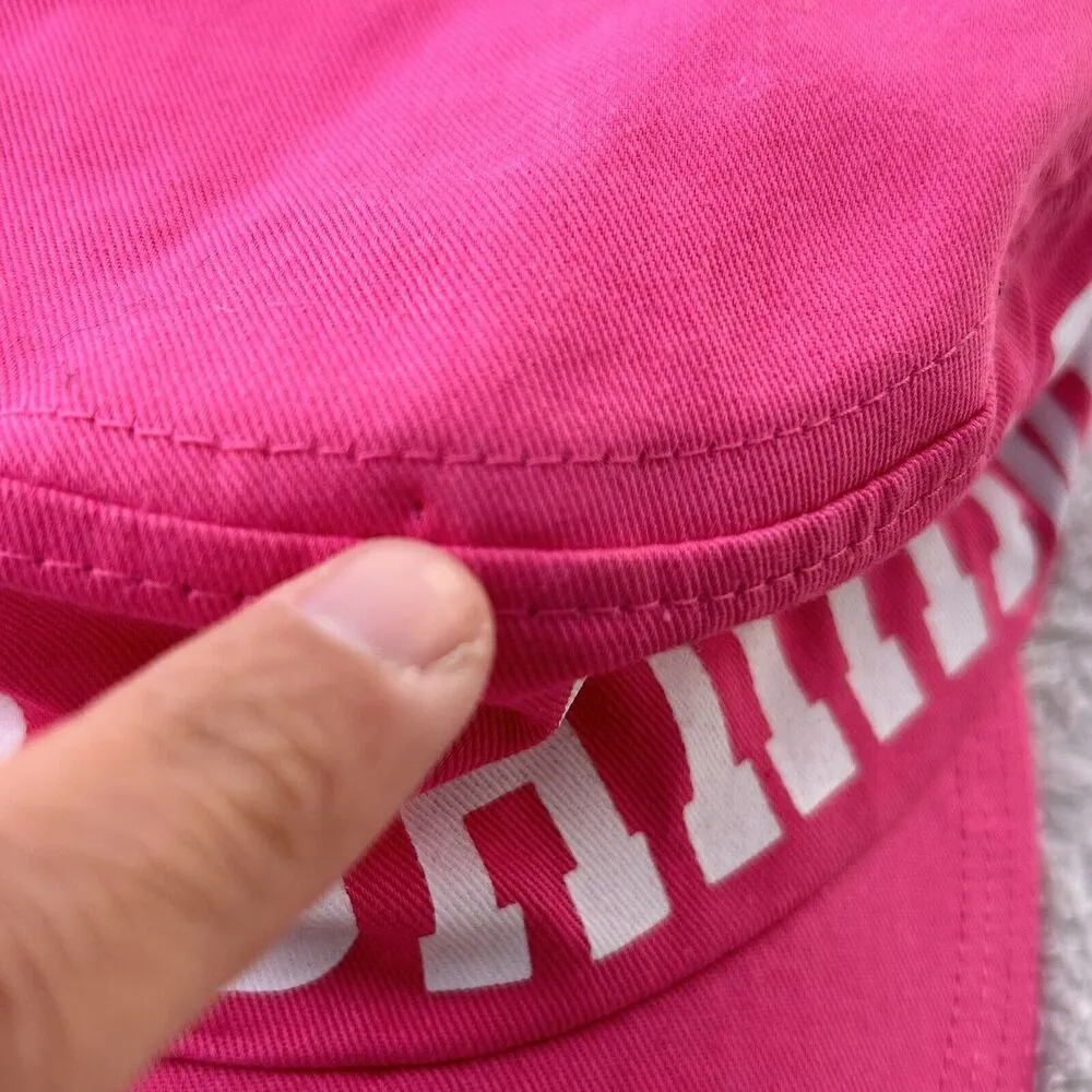 Nassau Bahamas Hat Cap Hot Pink White Silver 777 Lucky USA Adjustable Spellout - Image 5