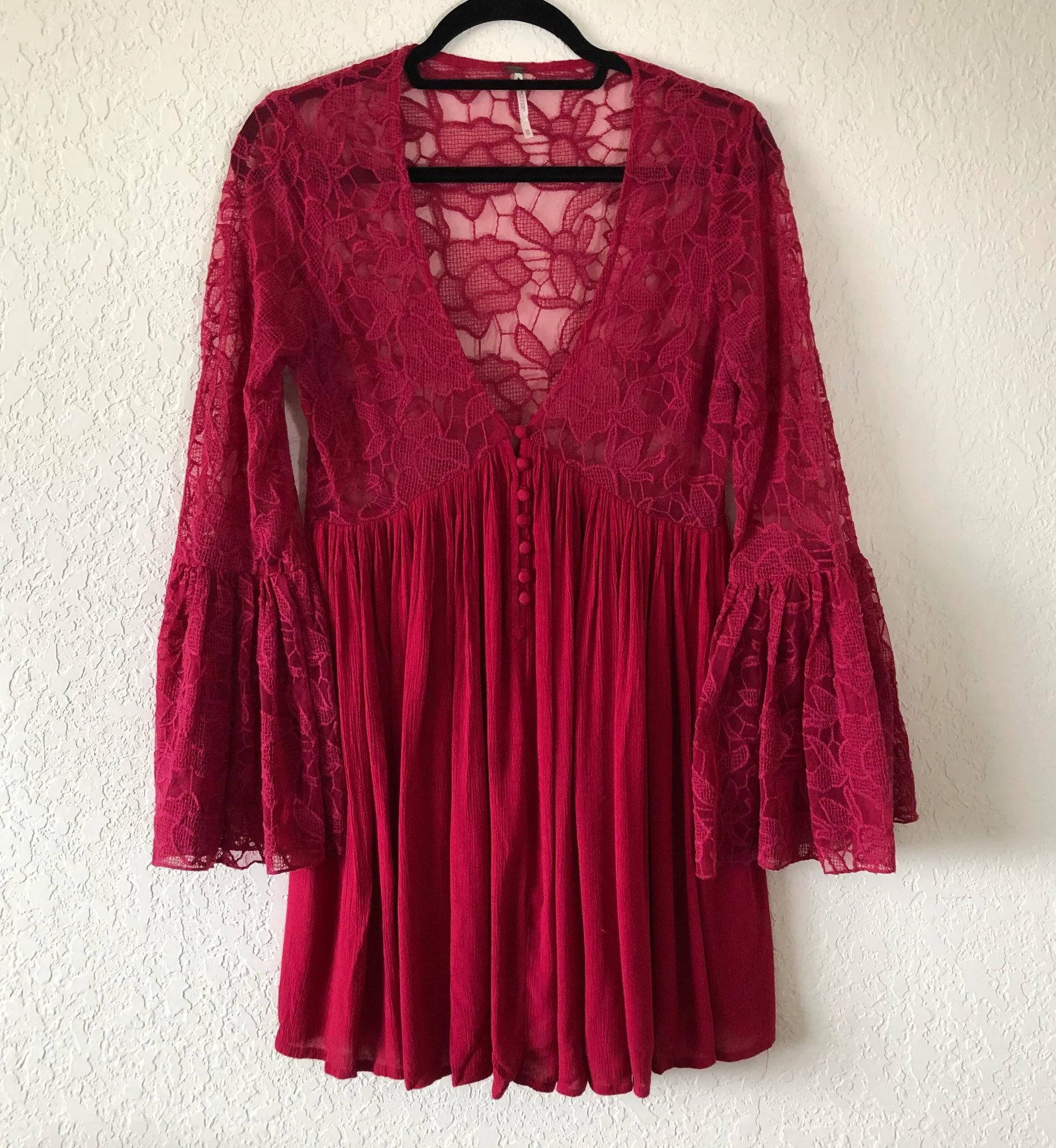 Free People Love From India Red Lace Dress - Image 4
