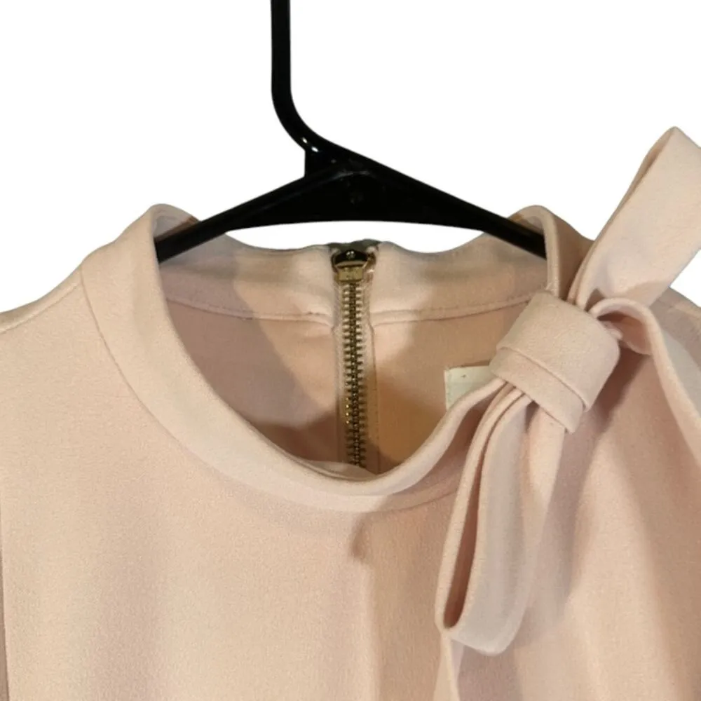 Calvin Klein Pink Mock Neck Bow Detail Fitted Retro Sheath Dress Women Sz 6 - Image 7