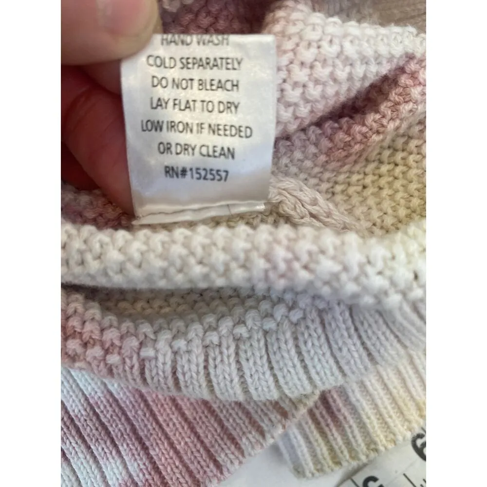 Roolee Tight Knit Tie Dye Sweater EUC Sz L Cotton Colorful Long Sleeves Cropped - Image 7