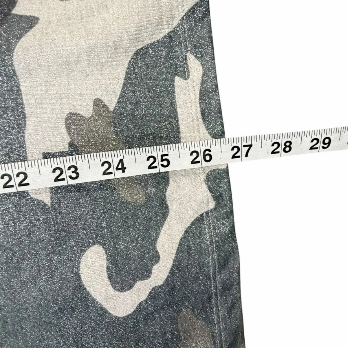 Venus Camo Pocket Top Womens L Green Gray Camouflage Tee Shimmer Gleaming Sheen - Image 9