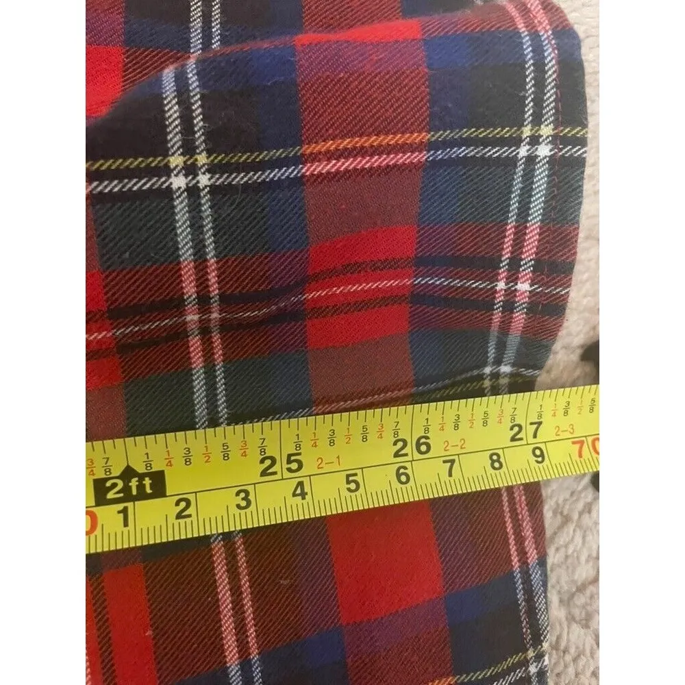 USA LL Bean Plaid  Red Traditional Women’s SHIRT TUNIC 1/4 BUTTONS UP SIZE 8 - Image 9