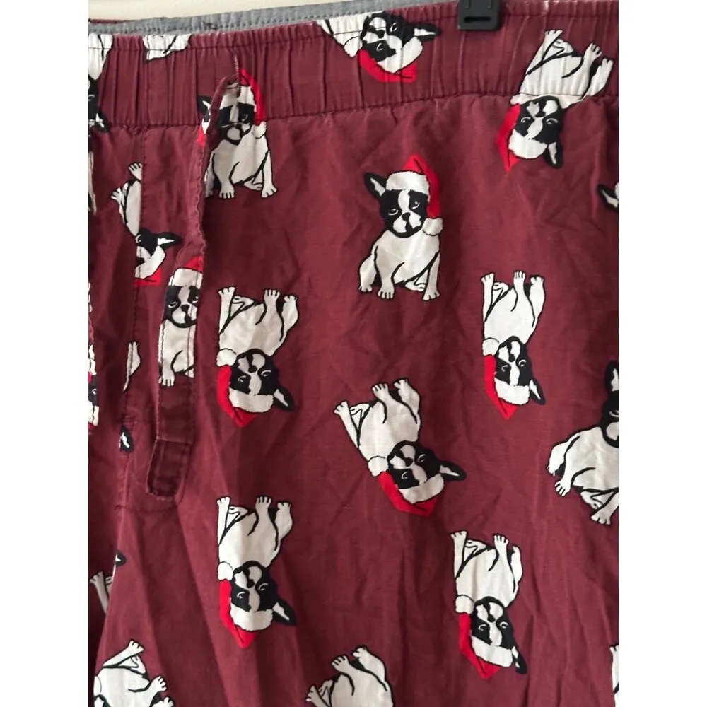 Womens Pitbull Dog Print Pajama Pants Drawstring Waist Elastic Band Lounge Wear White Size M - Image 3