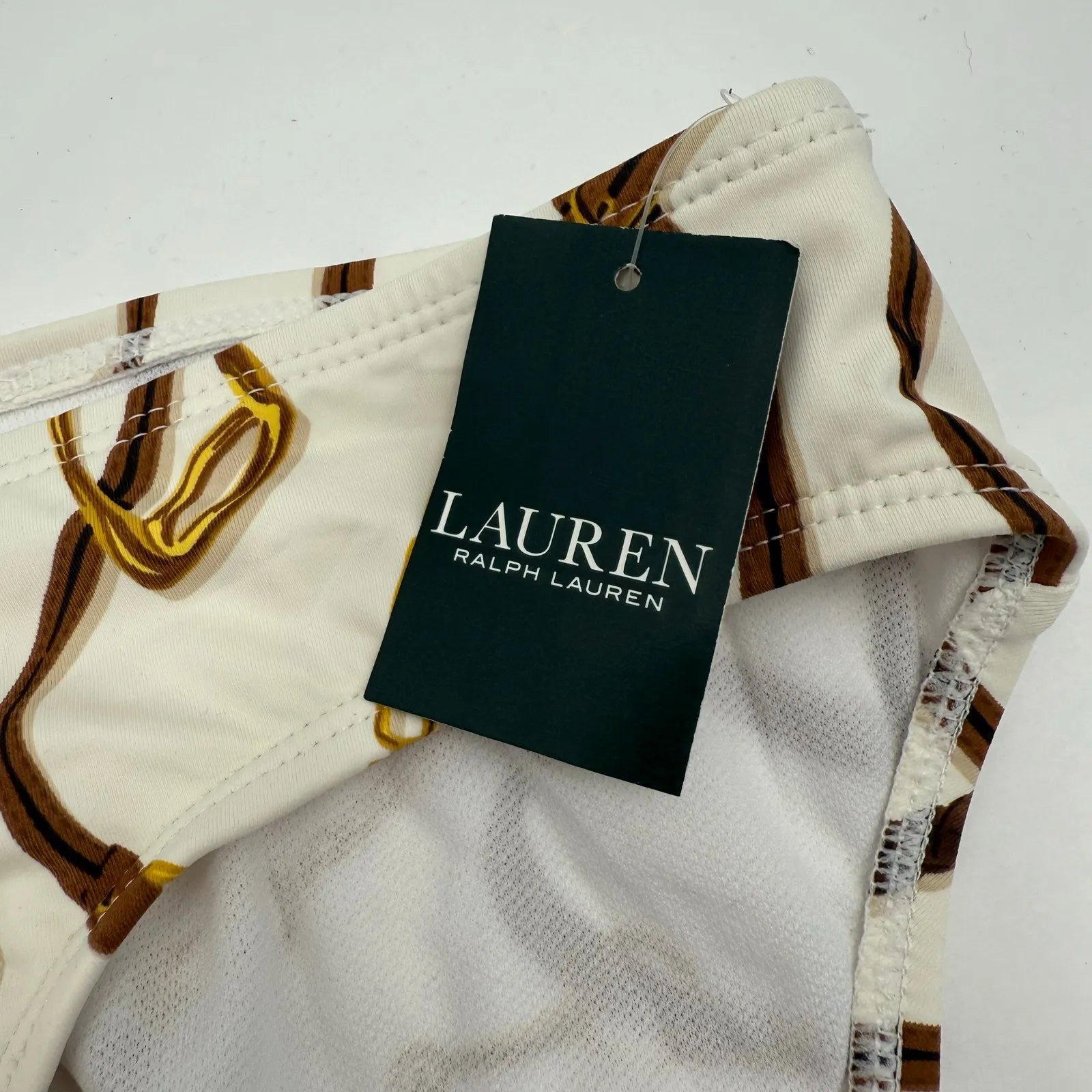 Lauren Ralph Lauren Bikini Bottom Size 16 NWT Swim Horse Bridle Printed Hipster - Image 5
