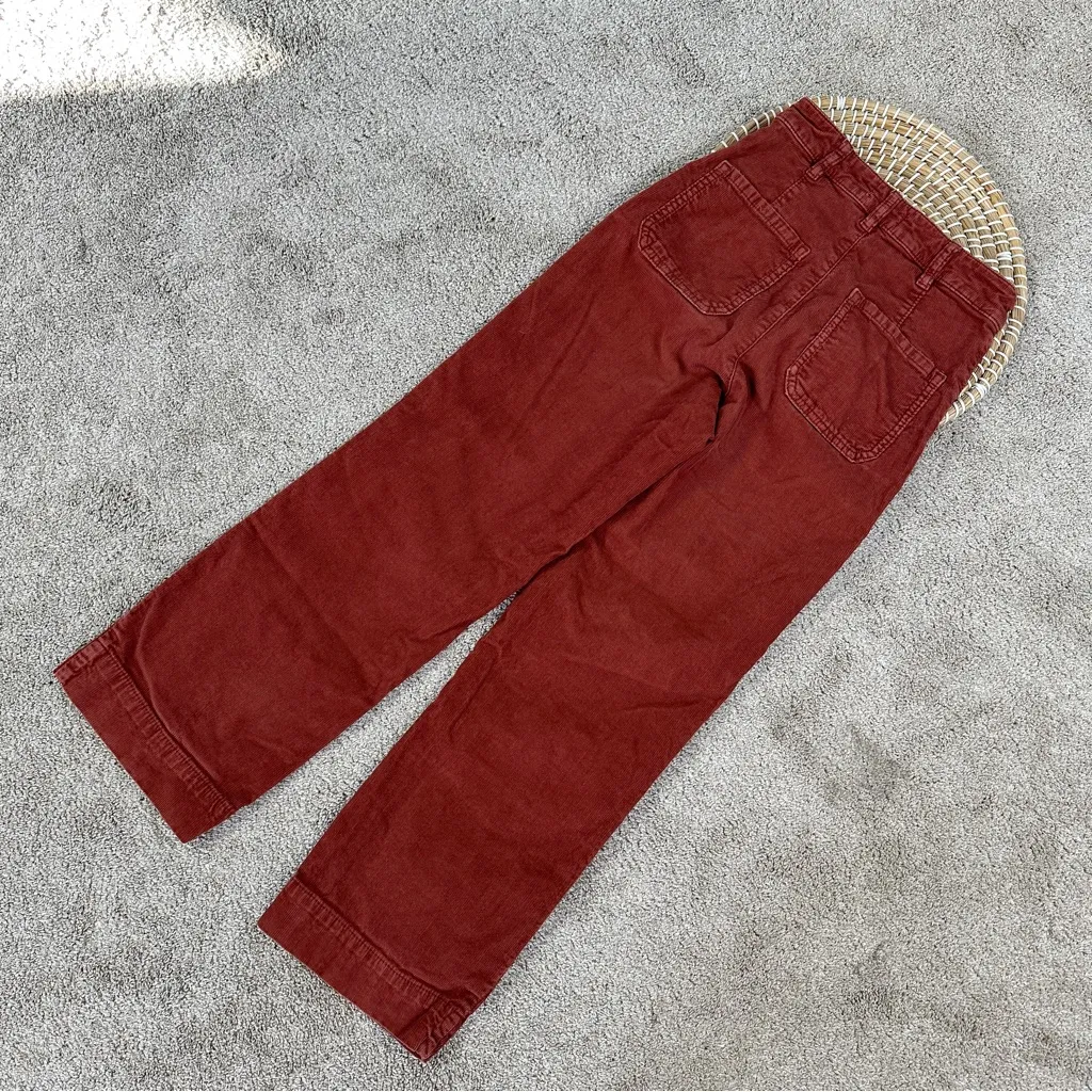 Marine Layer Women’s Bridget Corduroy Pants Crop High Rise Button Fly Wide Leg 0 - Image 8