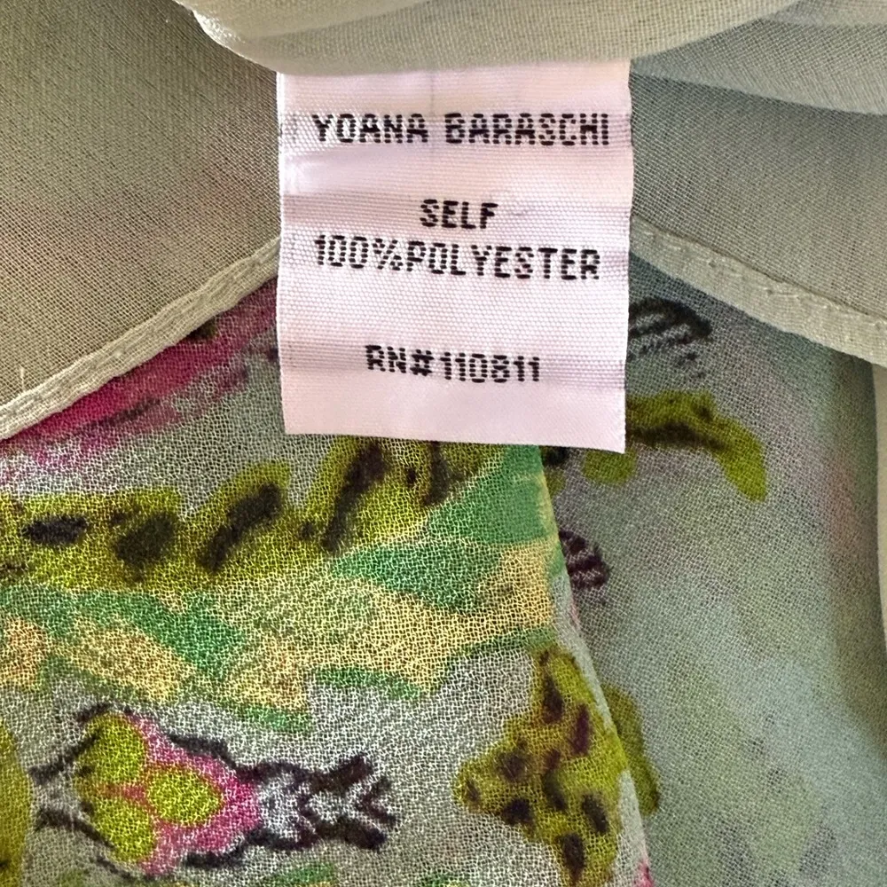 YOANA BARASCHI Silky Sleeveless Maxi Dress Paisley Boho Print Multi Color Size 8 - Image 9