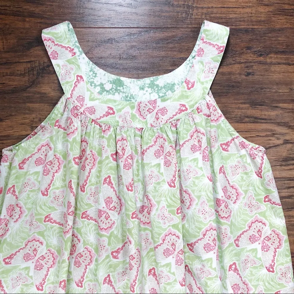 April Cornell • butterfly print cotton smock midi dress tent muumuu shift - Image 5