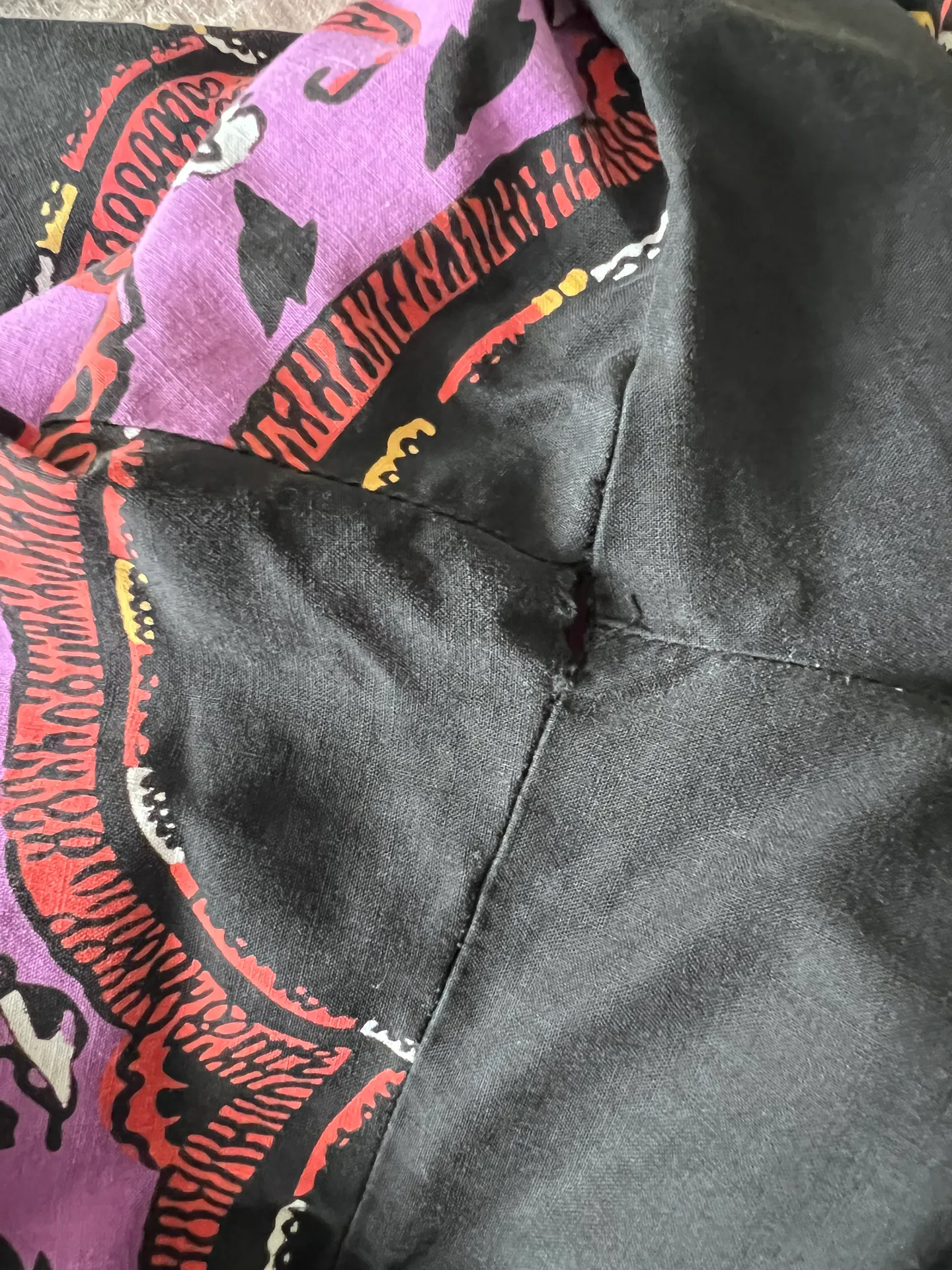 Vintage 1960’s Dixie Lou Frock Printed Button Down Shirt Tunic Size L - Image 7