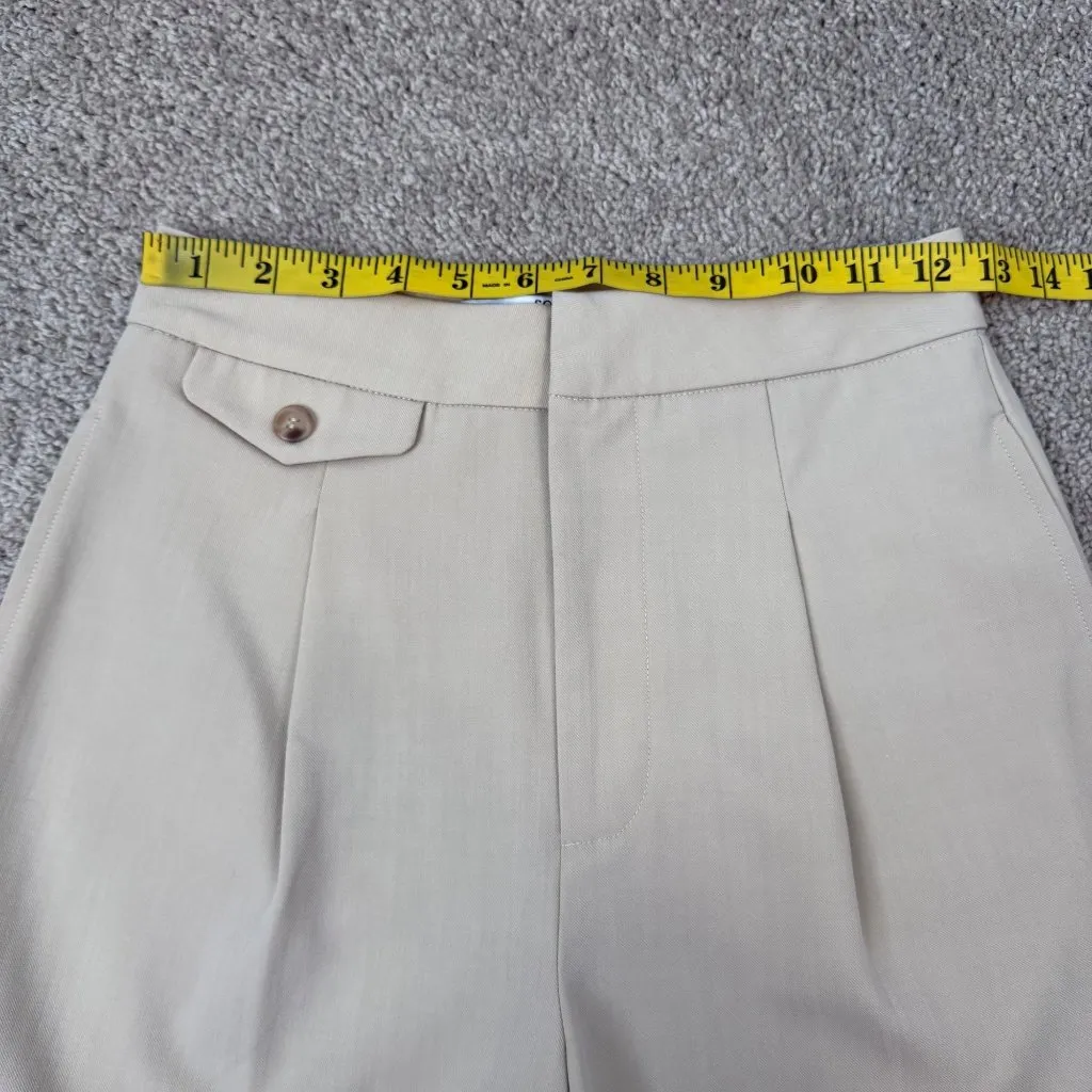Sophie Rue Corey Suit Short‎ Womens Size XS Tan High Waist Pleated Pocket Chic - Image 7