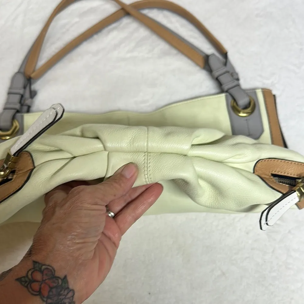 orYANY Cream and Tan Tote Bag with Elegant Design - Image 8