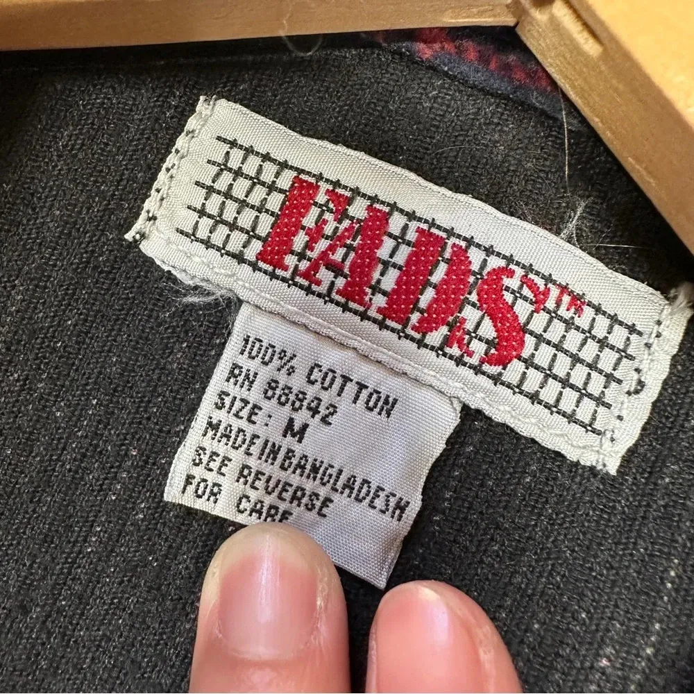 Fads Vintage 90s Y2K Tartan Plaid Corduroy Button Up Shirt Dress Long Sleeve M Green Size M - Image 13