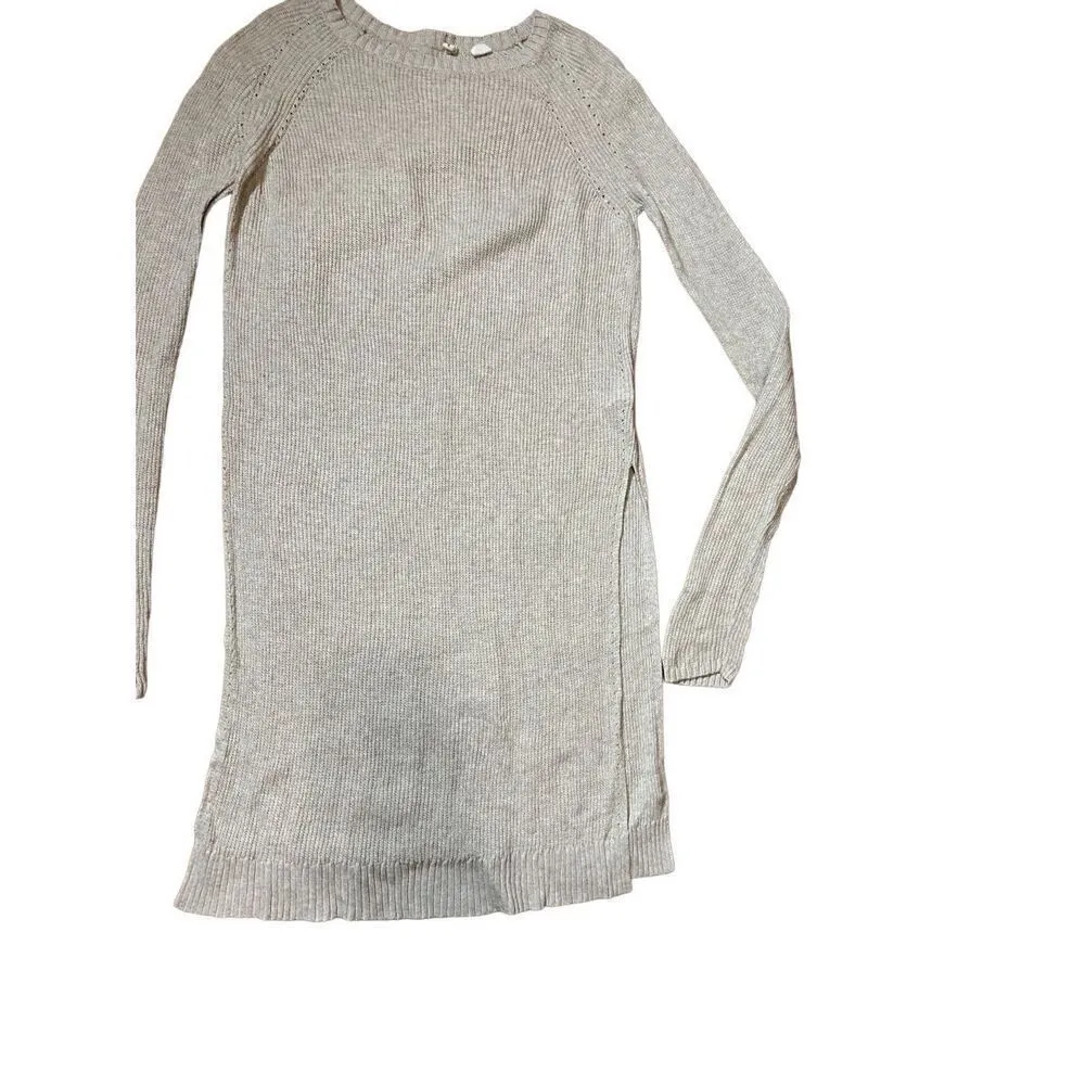 Anthropologie Moth Side Split Tunic Pasadena Sweater dress cashmere blend oatmea - Image 10
