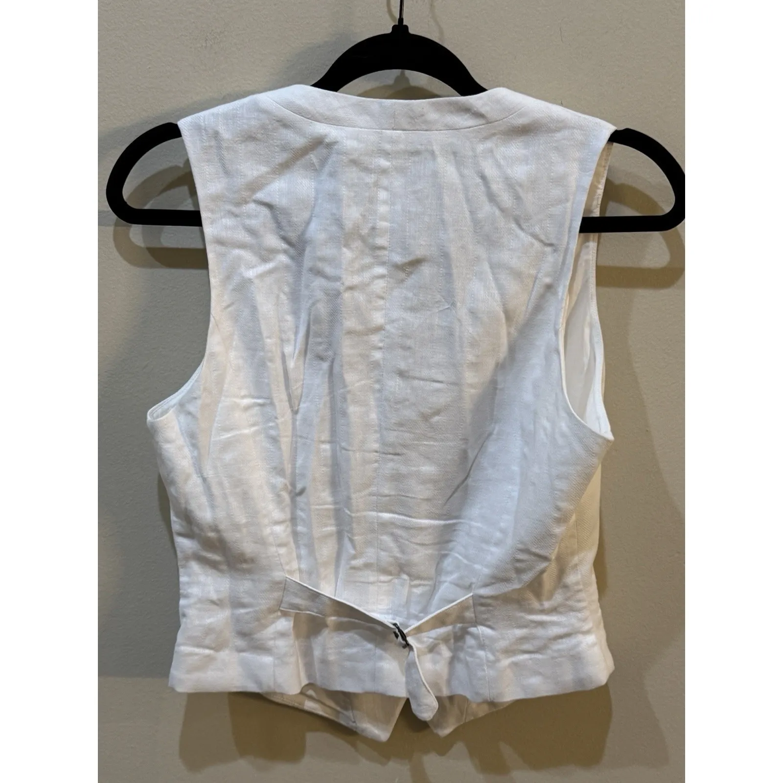 Rag & Bone Cressida Linen Blend V-Neck Button‎ Front Vest Jacket Size 4 - Image 3