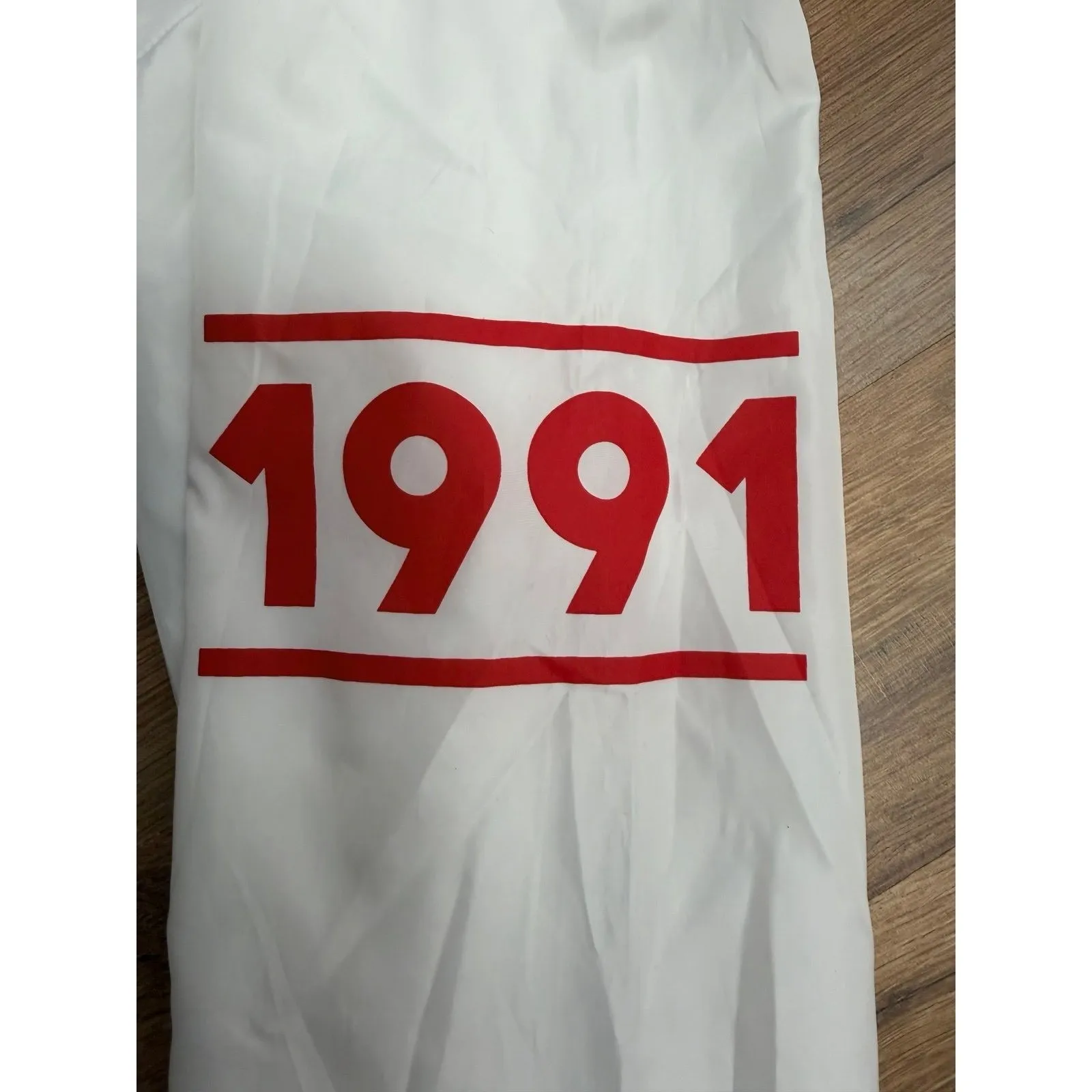 NASA Windbreaker Jacket White 1991 Space Mission Patches Hooded Size L Size L - Image 9