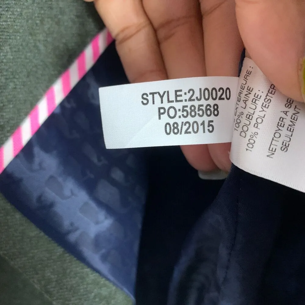 Vineyard Vines Women's Blazer Collegiate Wool Lined Jacket Size 6 Dark Green - Image 6