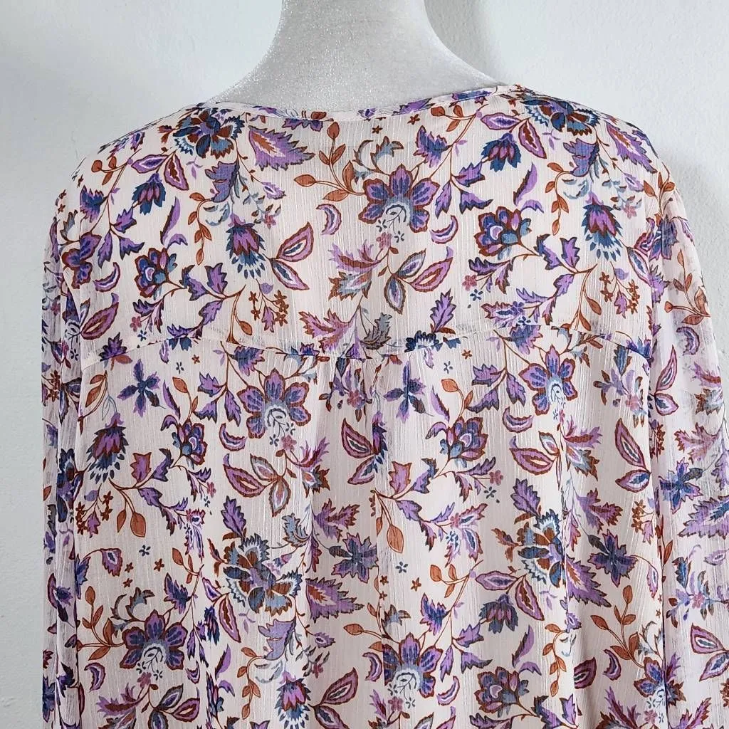 1 State Paisley Floral Blouse NWT Size XXL 1 State Long Sleeve Floral Top - Image 6