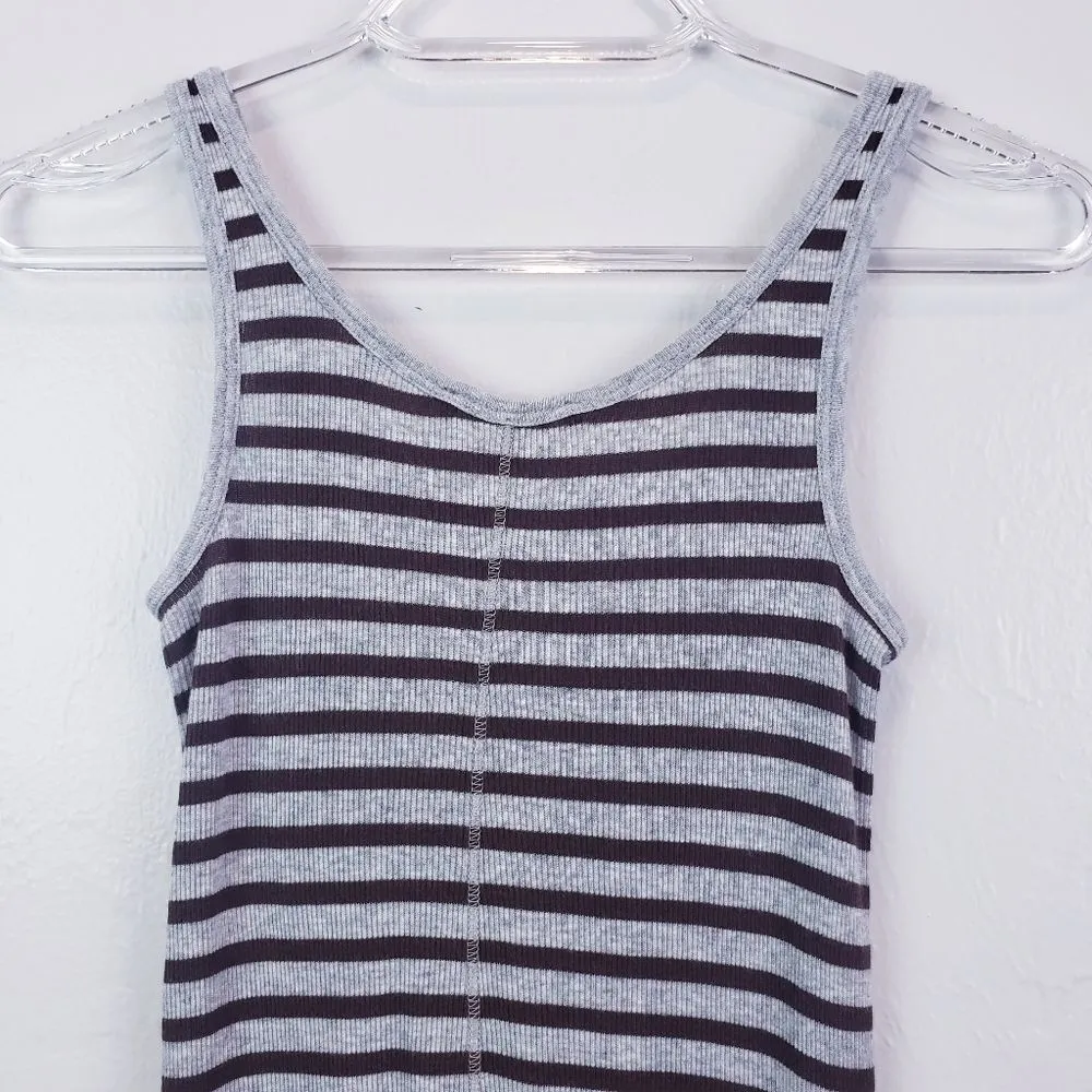 Vince Striped Ribbed Heathered Tank Top - Image 7