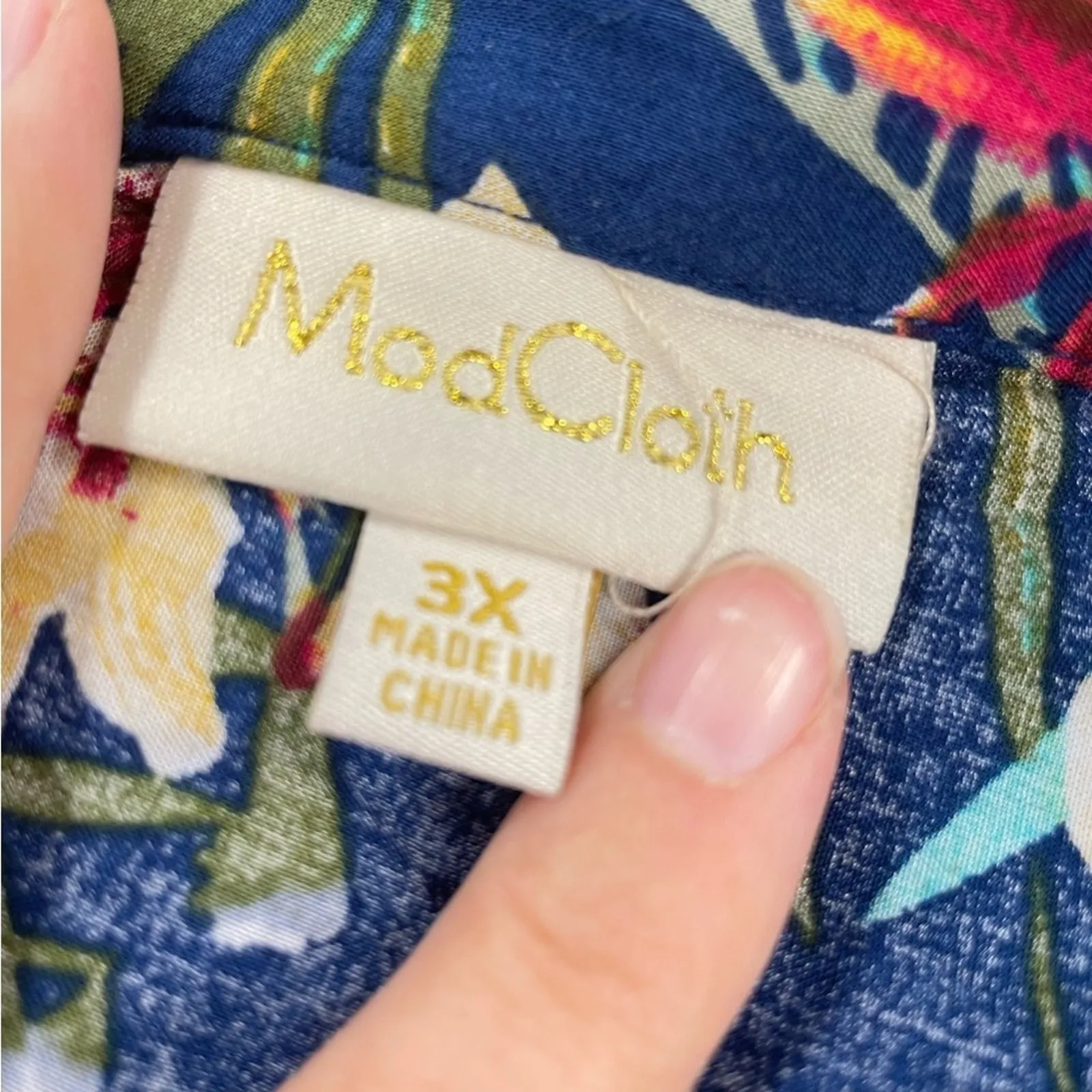 ModCloth Blue Tropical Floral Wrap Style Midi Skirt Womens 3X Bright Beachy - Image 8