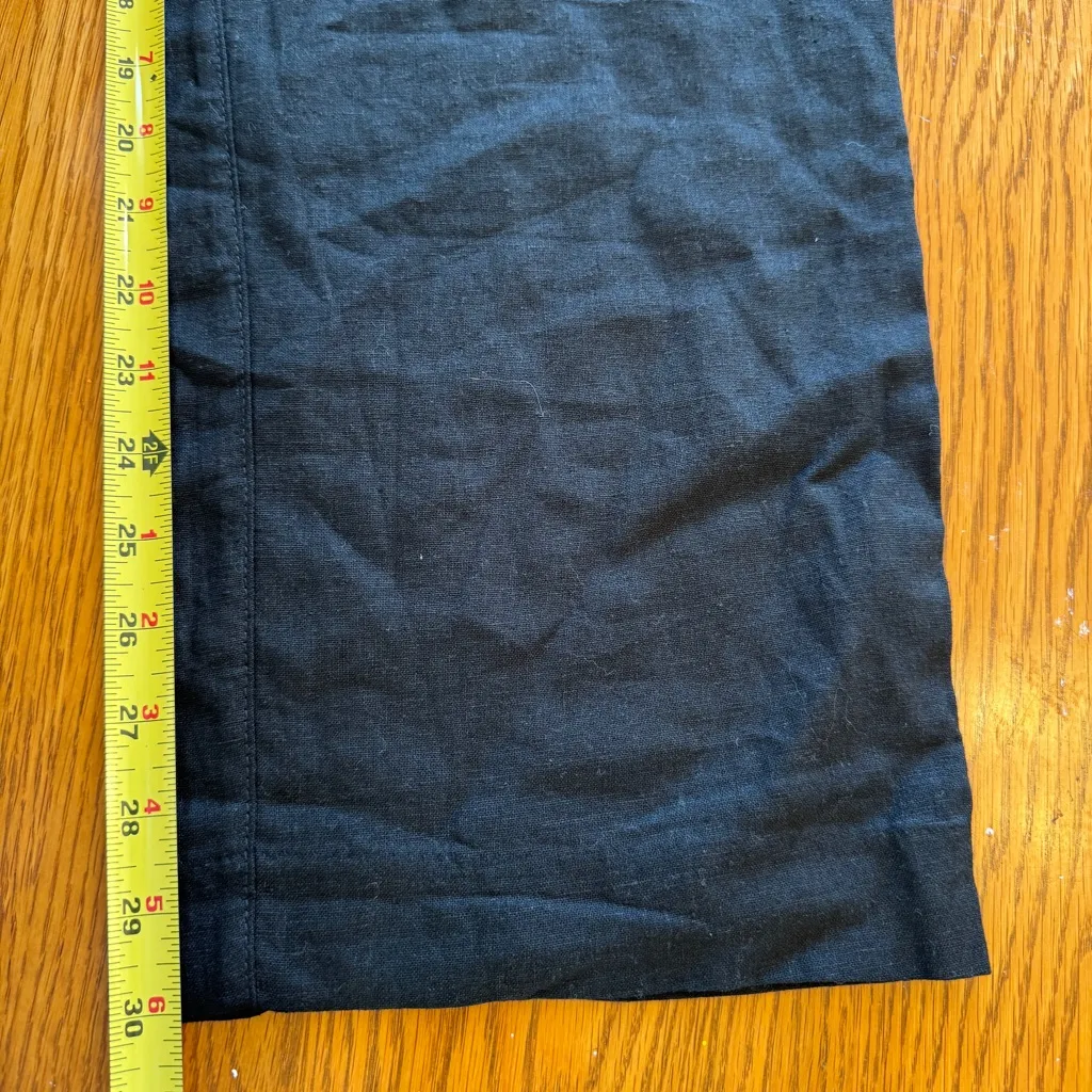 Old Navy Pants Womens Medium‎ High-Waisted Linen Blend Straight Zip Dress Pants - Image 8