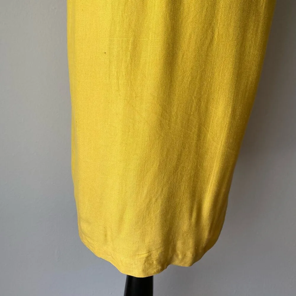 Danny & Nicole‎ sz L silk/rayon yellow midi dress - Image 10