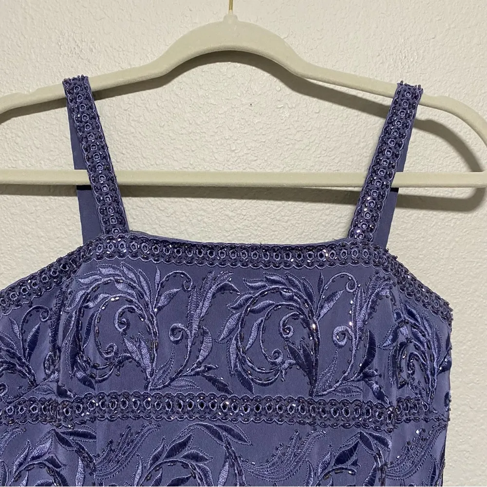 Montage Collection Vintage Purple Beaded Maxi Dress 6 - Image 2