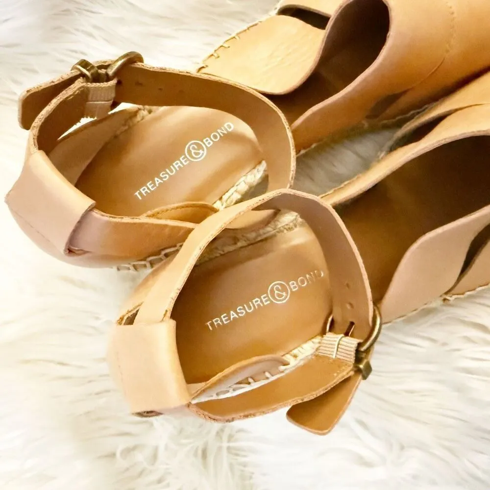 TREASURE & BOND x NORDSTROM | Sannibel Tan Espadrille Wedge Sandals Leather | 8 - Image 4