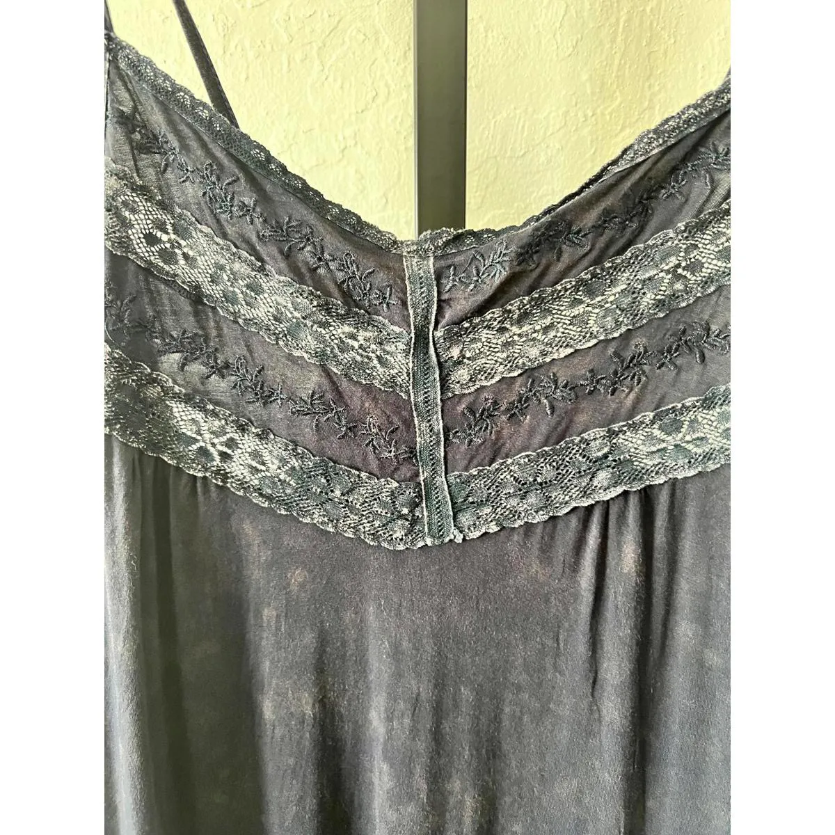 POL Black Lace Trim Slip Dress Gray - Image 3