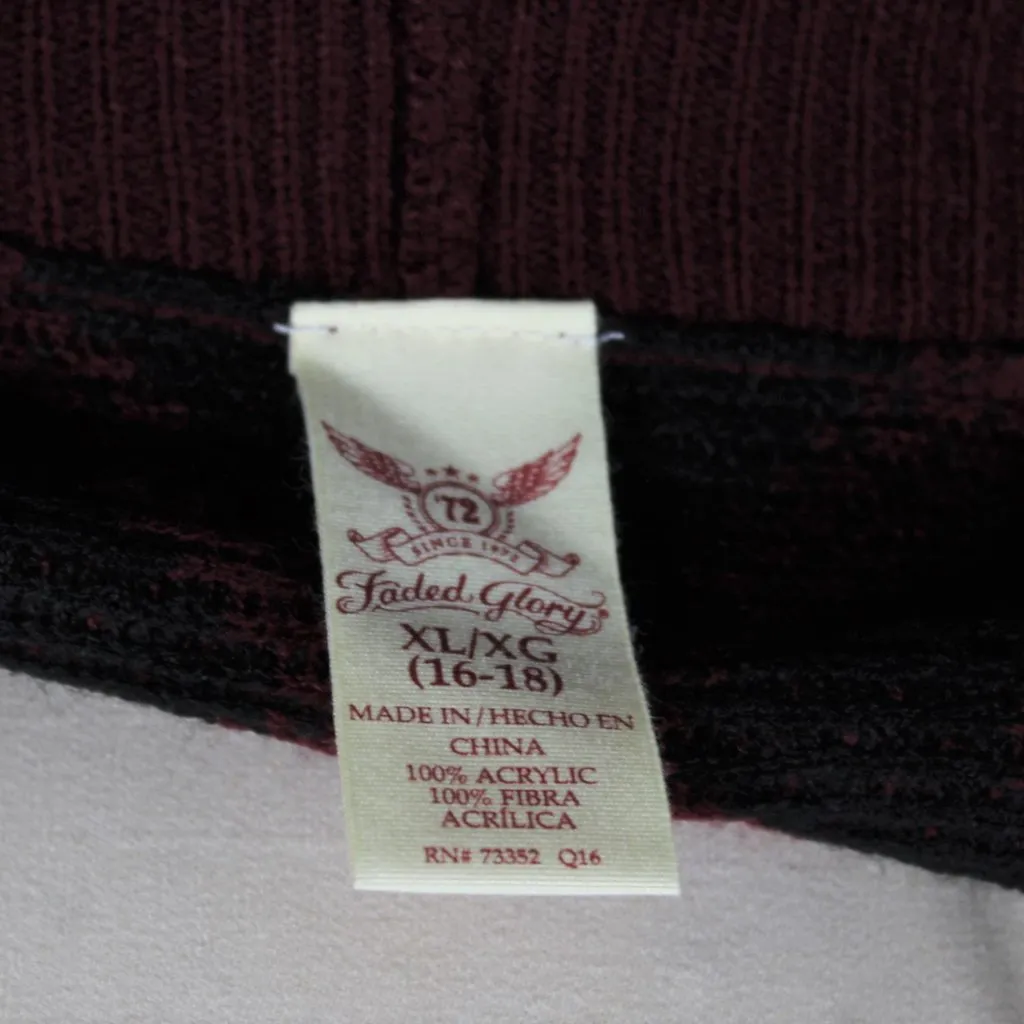 NWT Boho Southwestern Burgundy & Black Open Cardigan Sweater with Tassels XL - Image 6