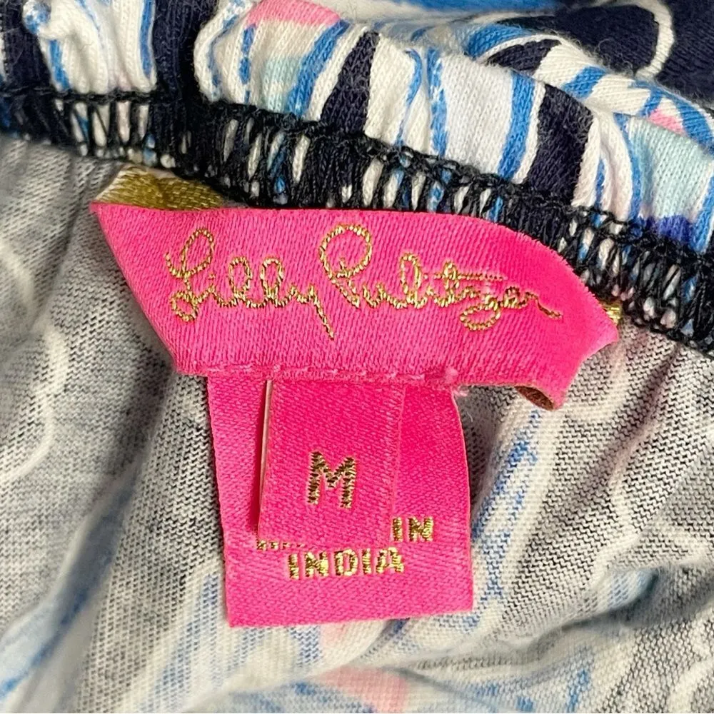 Lilly Pulitzer Loro Romper Skort Size Medium in Low Tide Navy Sails & Stripes - Image 10