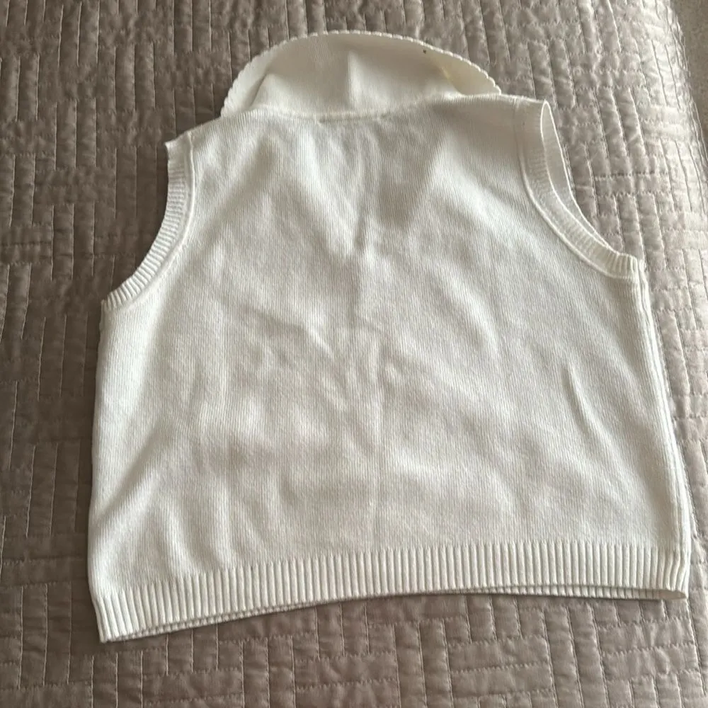 Brandy Melville White knit crop top size S - Image 2